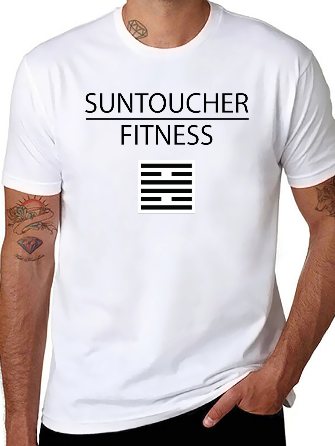 SunToucher Fitness Black Graphic T-Shirt