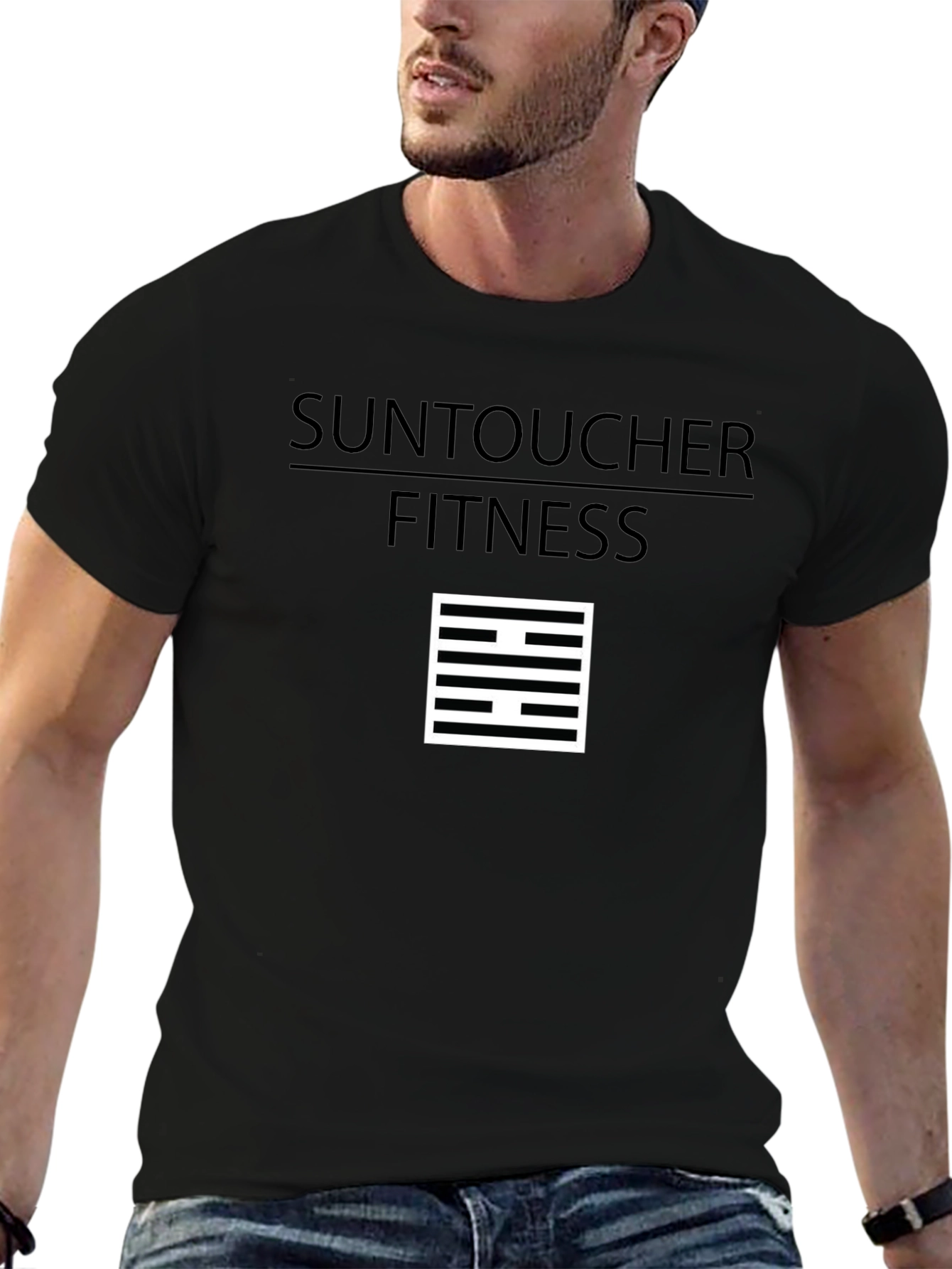 SunToucher Fitness Black Graphic T-Shirt