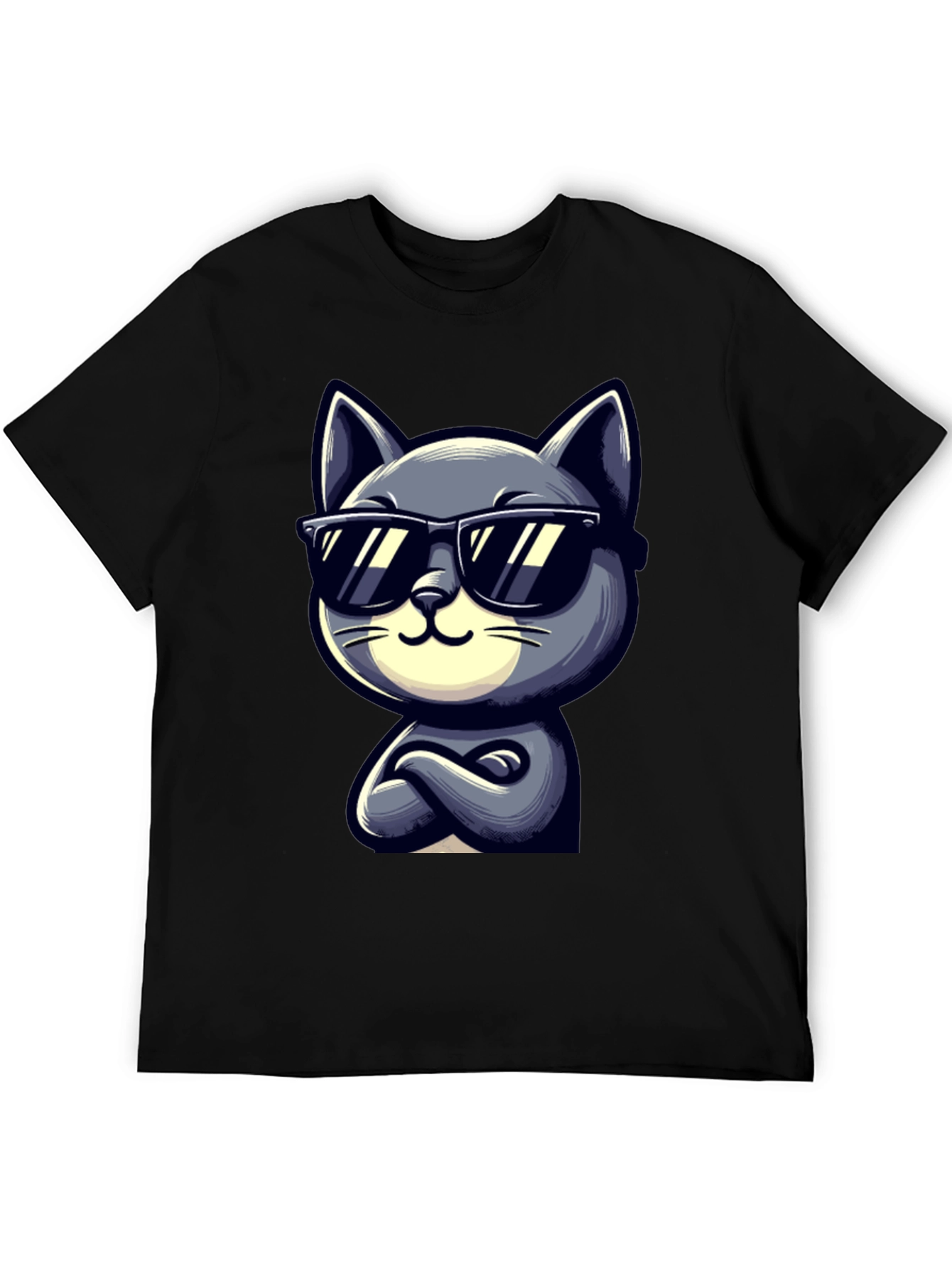 Cool Cat Cartoon Graphic T-Shirt