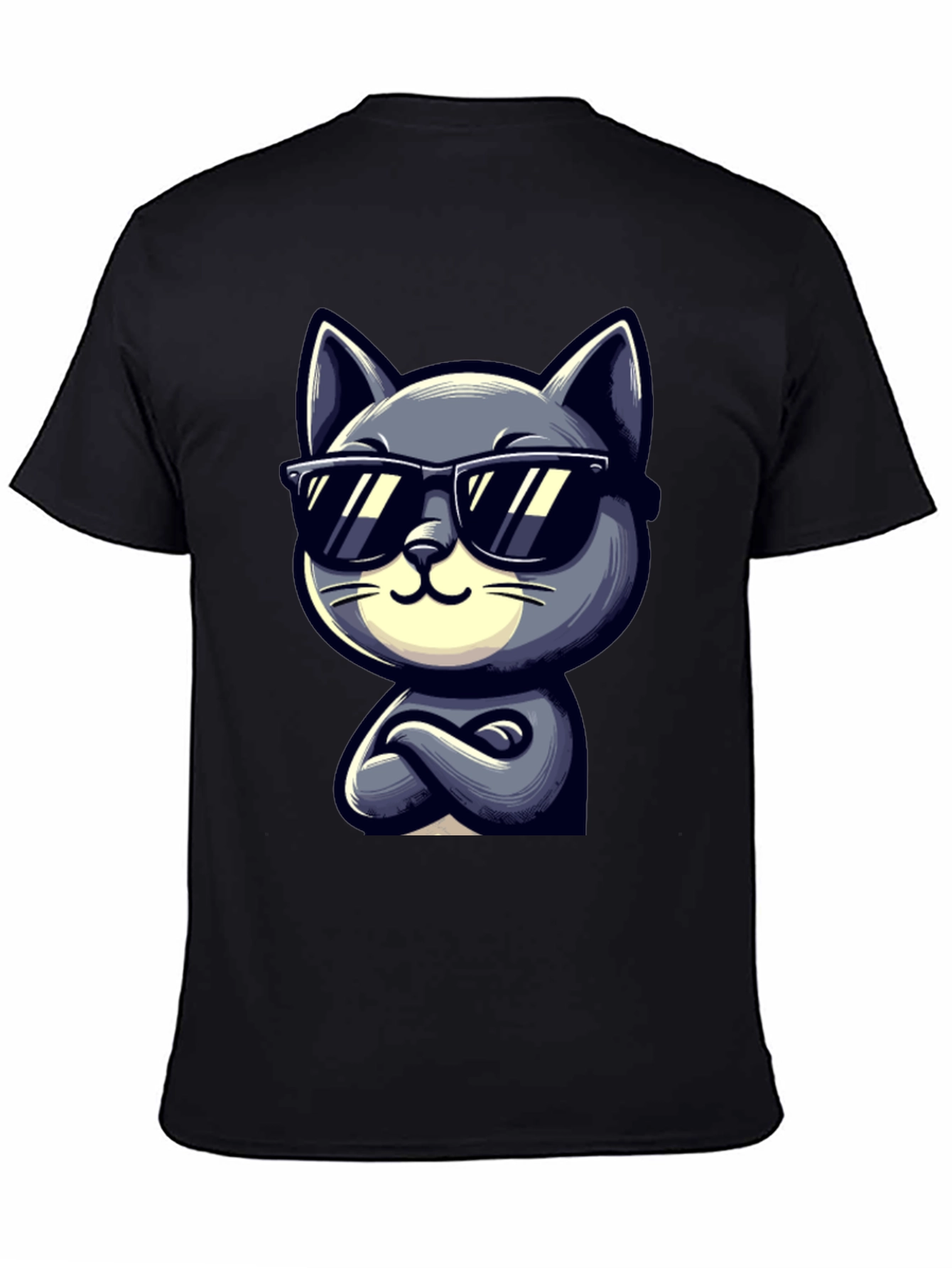 Cool Cat Cartoon Graphic T-Shirt