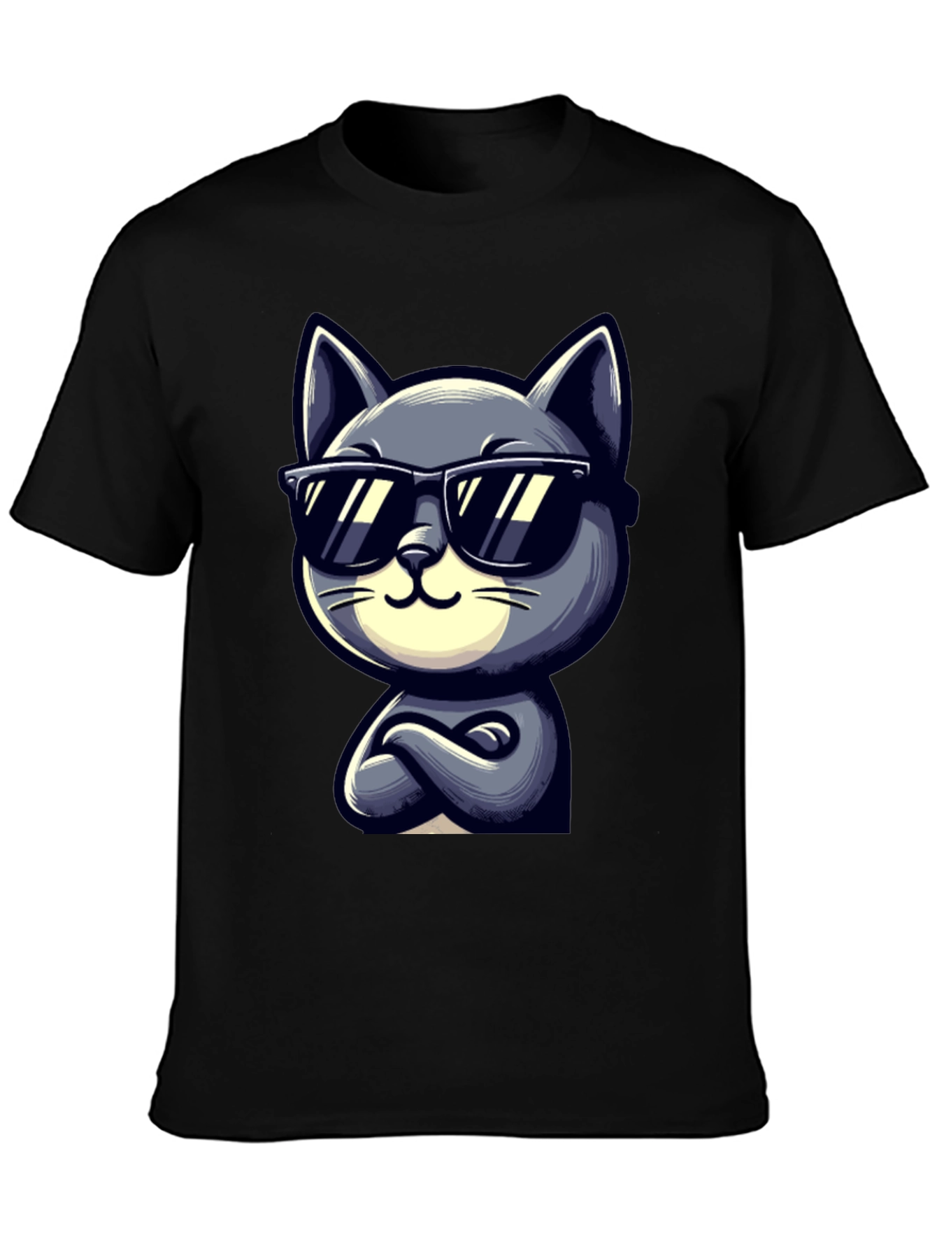 Cool Cat Cartoon Graphic T-Shirt