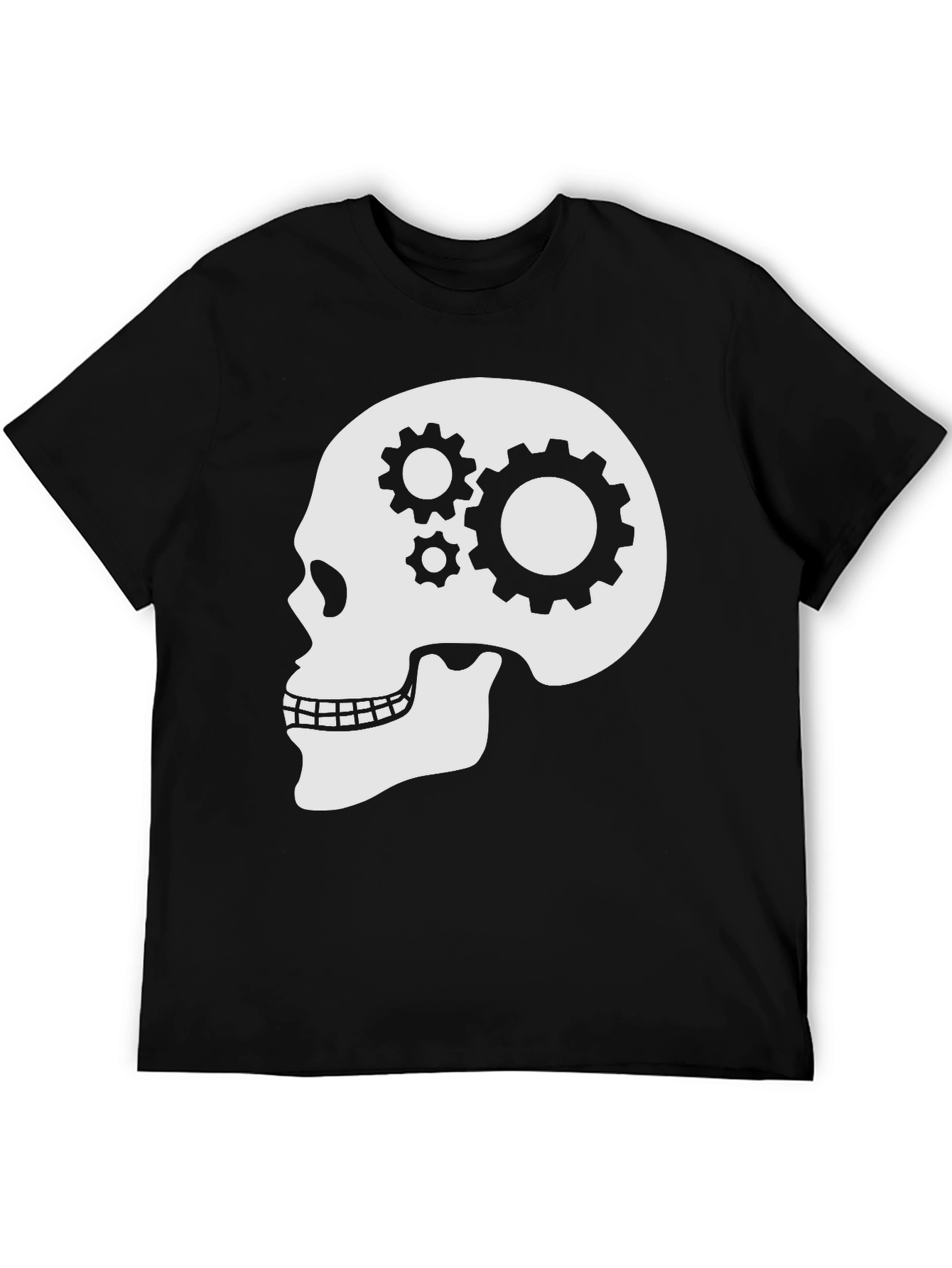 Gearhead Skull Graphic T-Shirt - Black Cotton Tee