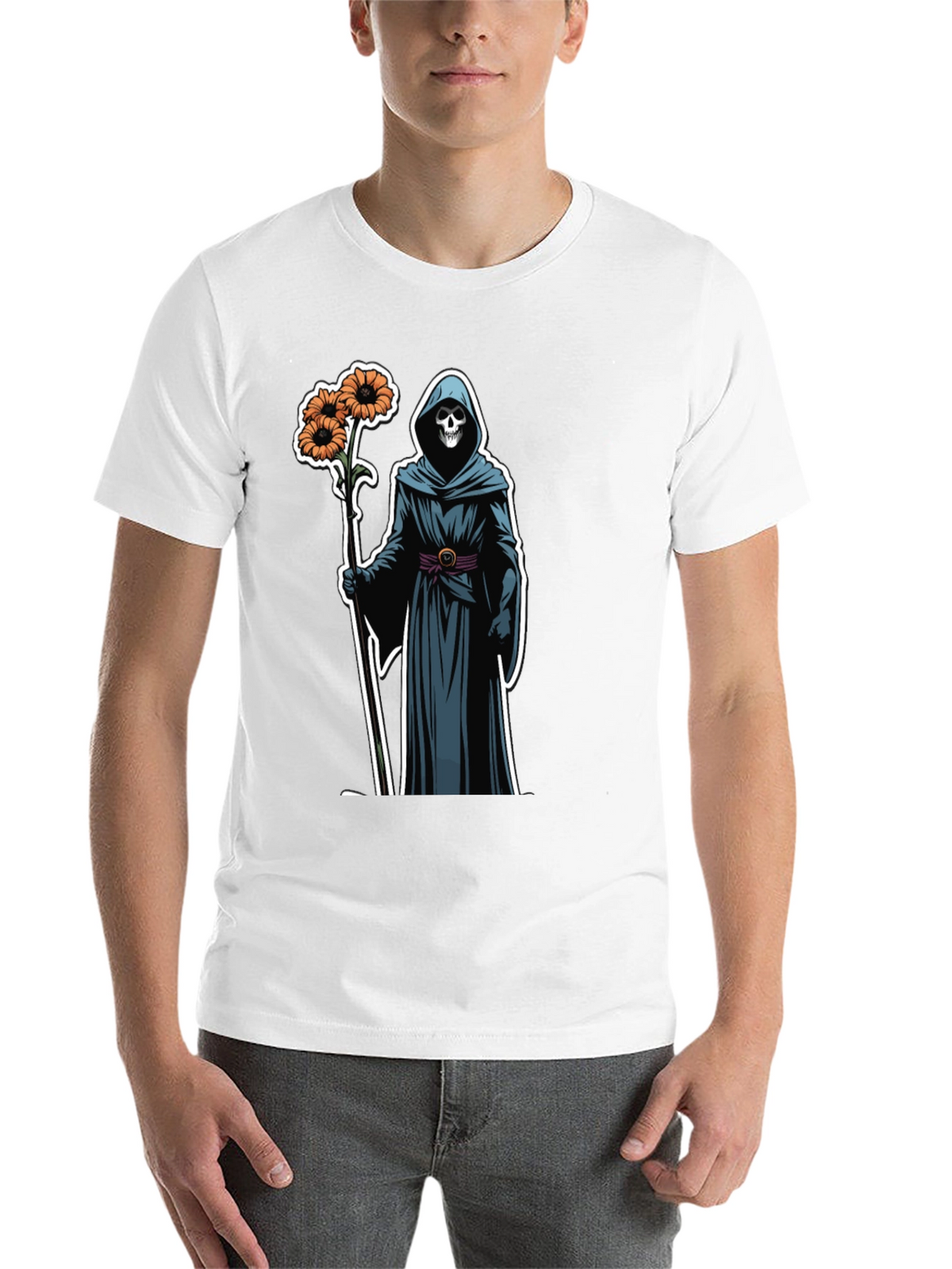 Grim Reaper Floral T-Shirt - Black