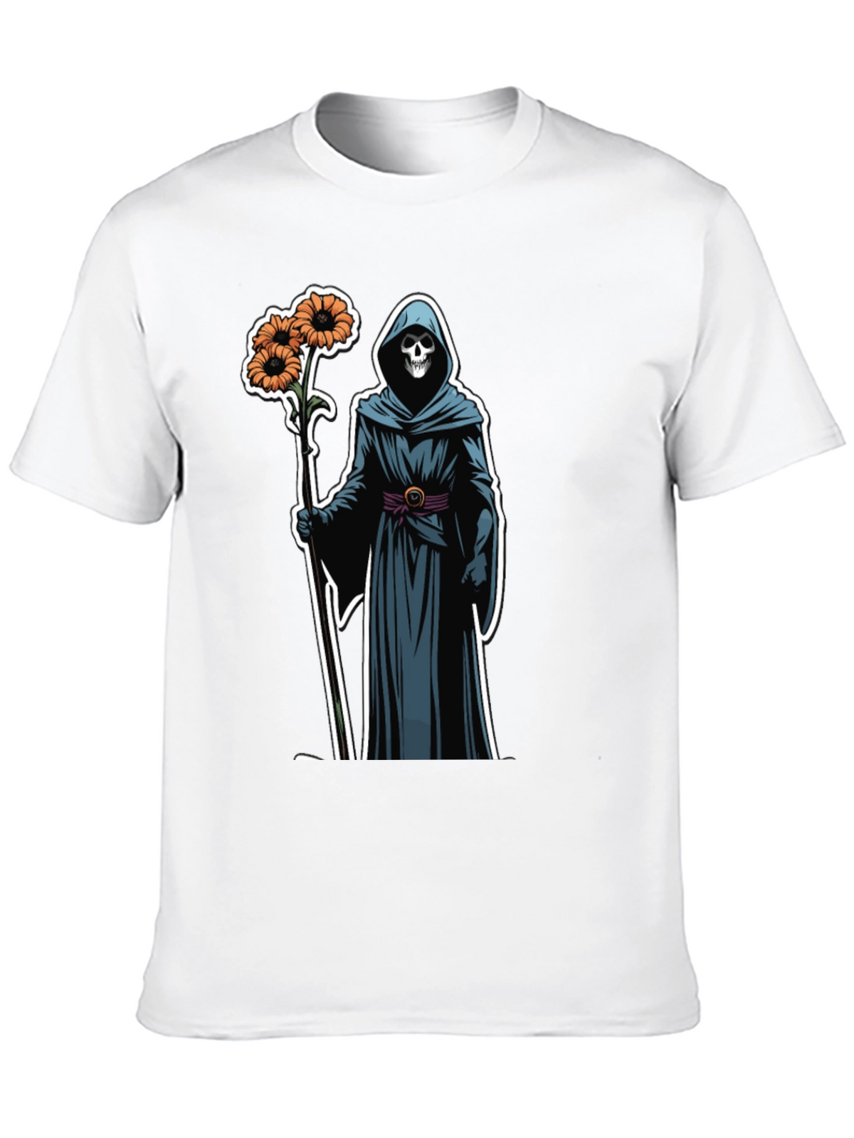 Grim Reaper Floral T-Shirt - Black