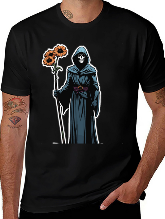 Grim Reaper Floral T-Shirt - Black