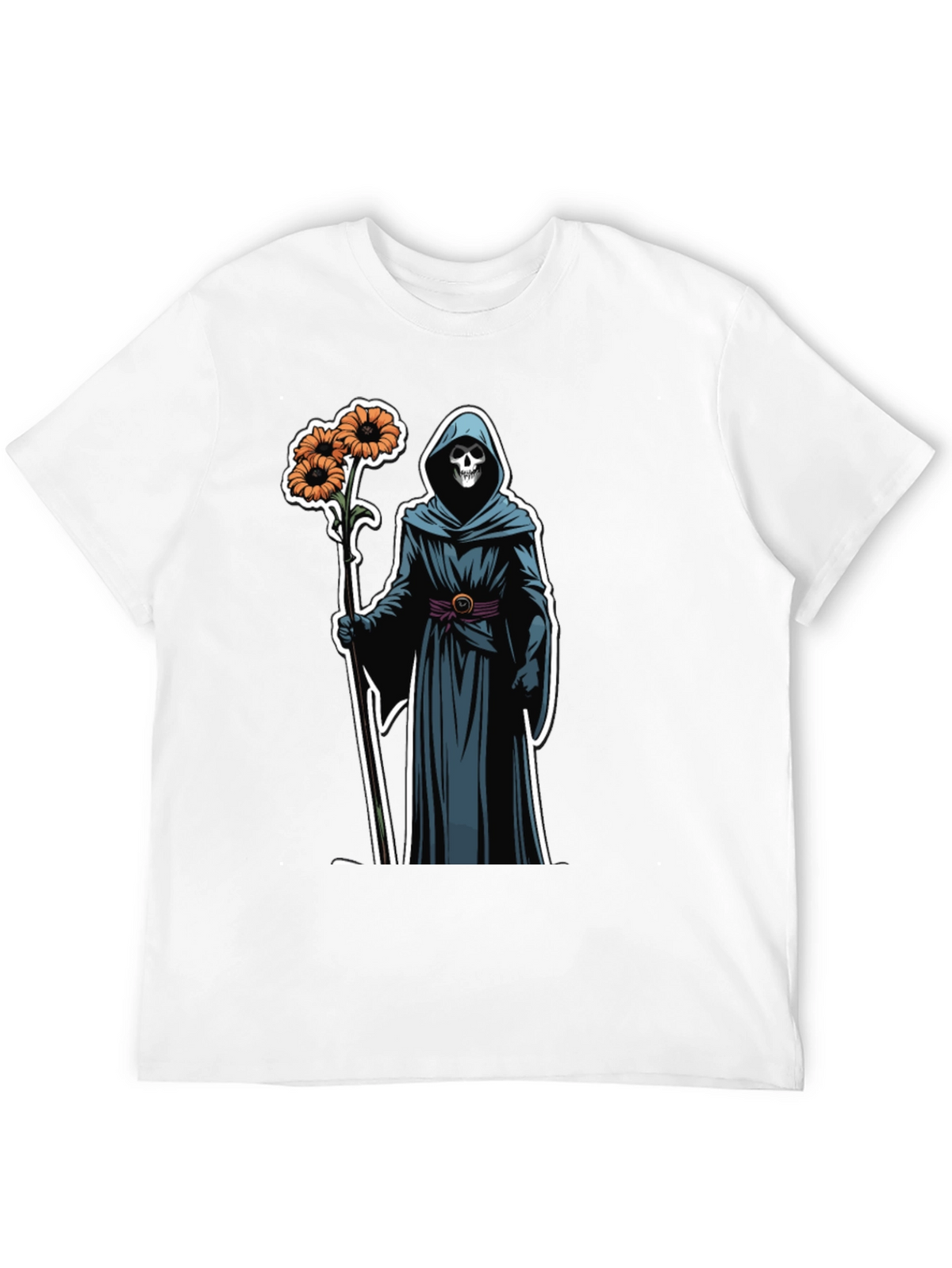 Grim Reaper Floral T-Shirt - Black