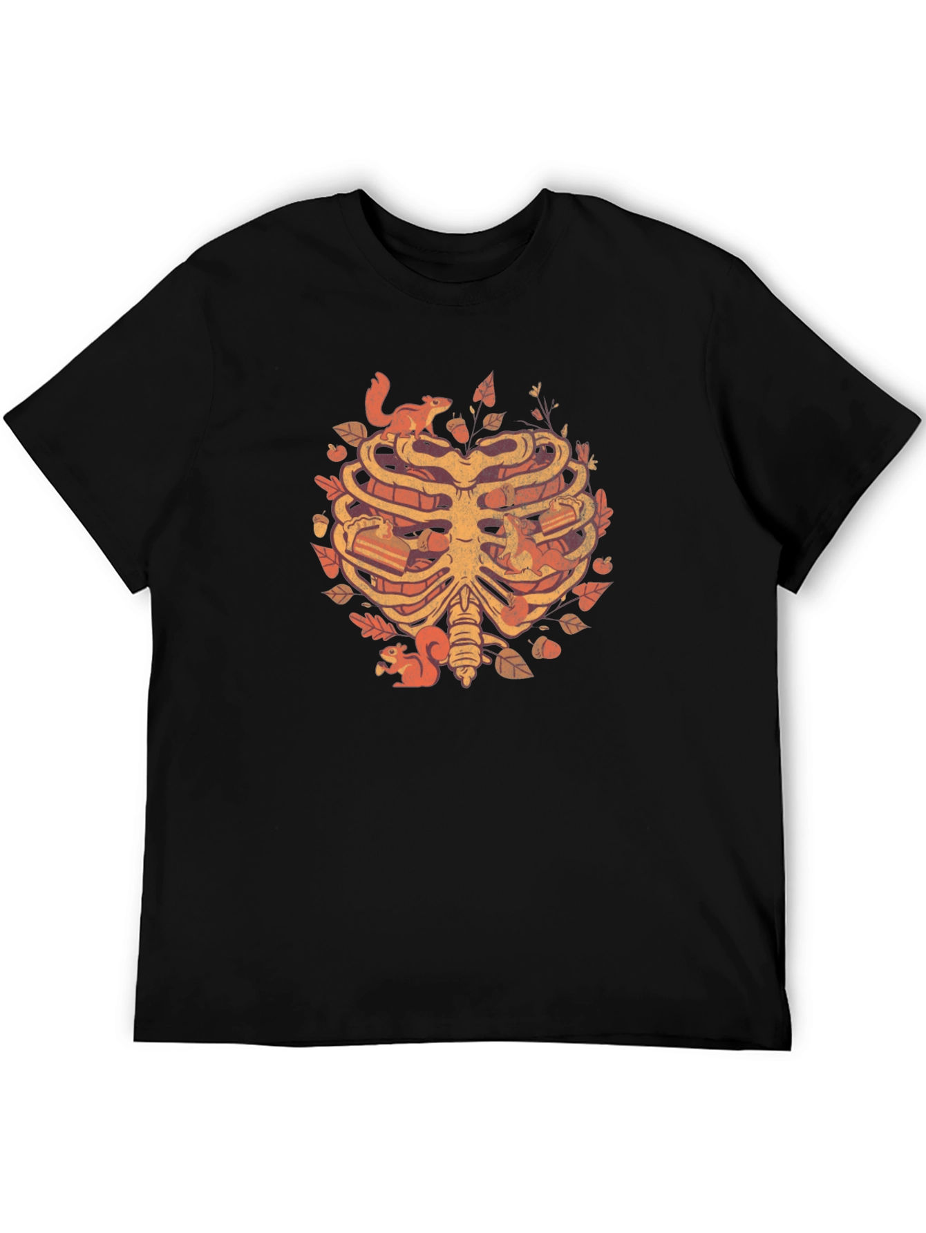 Squirrel Ribcage Graphic Tee - Autumnal Style