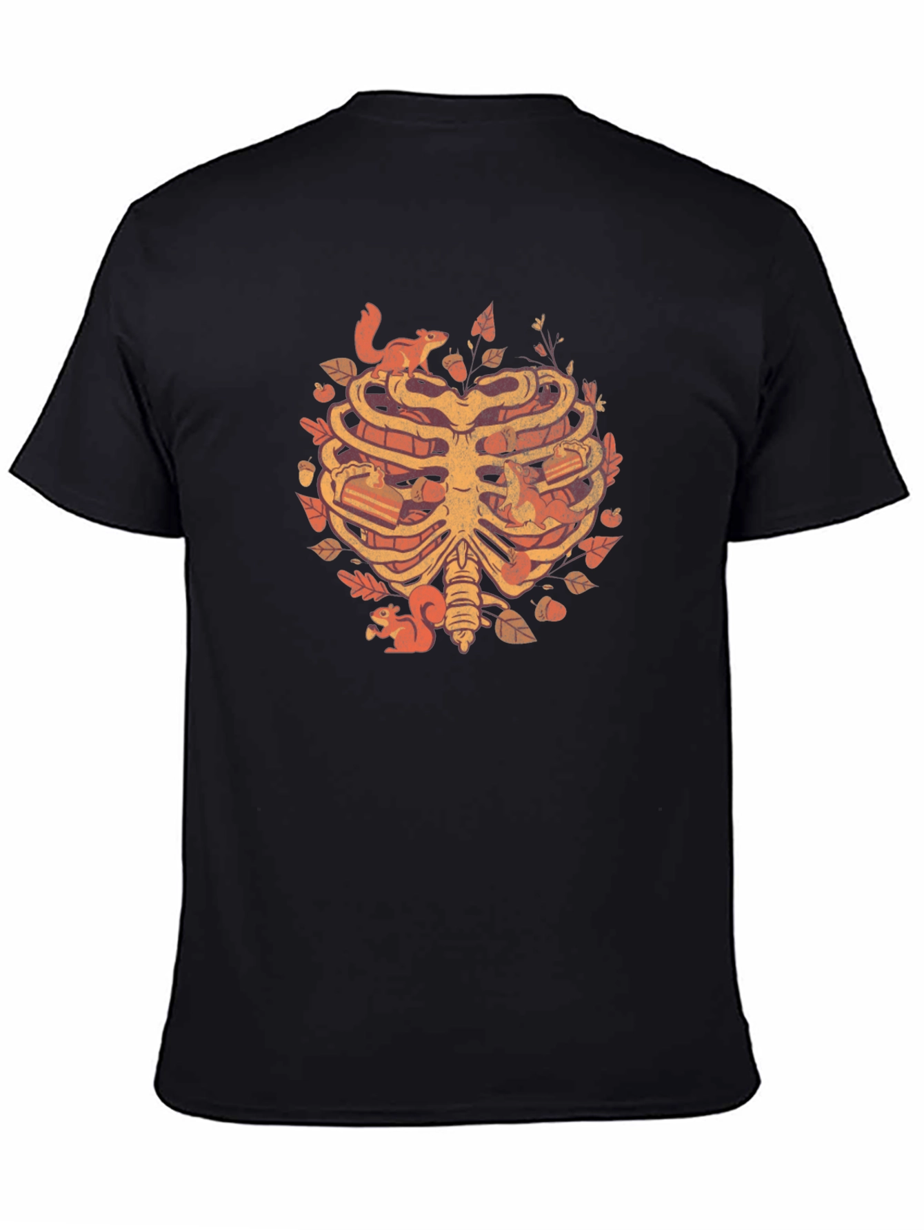Squirrel Ribcage Graphic Tee - Autumnal Style