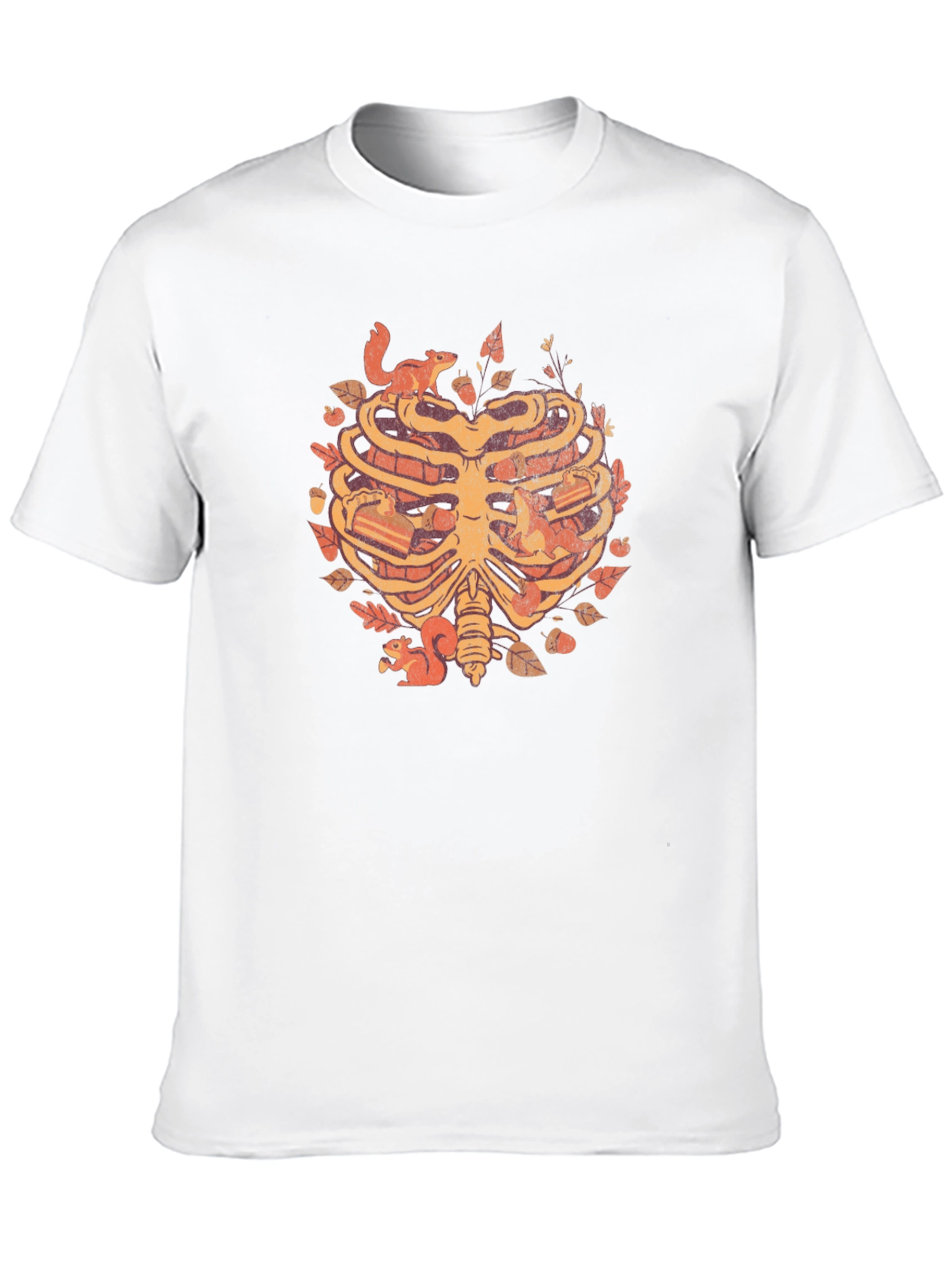 Squirrel Ribcage Graphic Tee - Autumnal Style