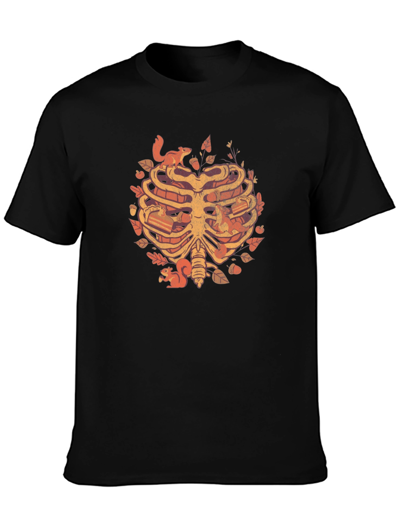 Squirrel Ribcage Graphic Tee - Autumnal Style