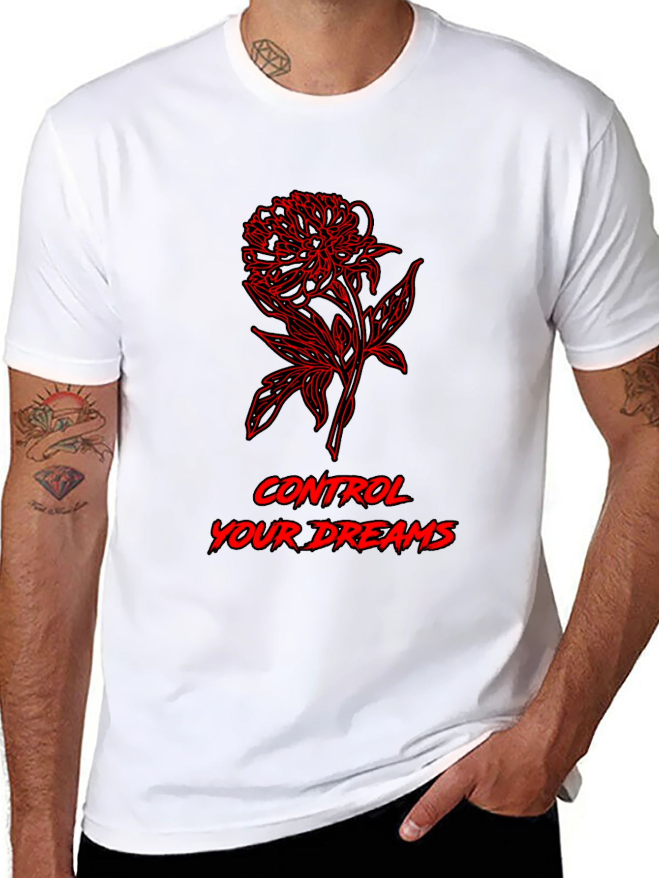 Floral Dream Control Graphic Tee - Black