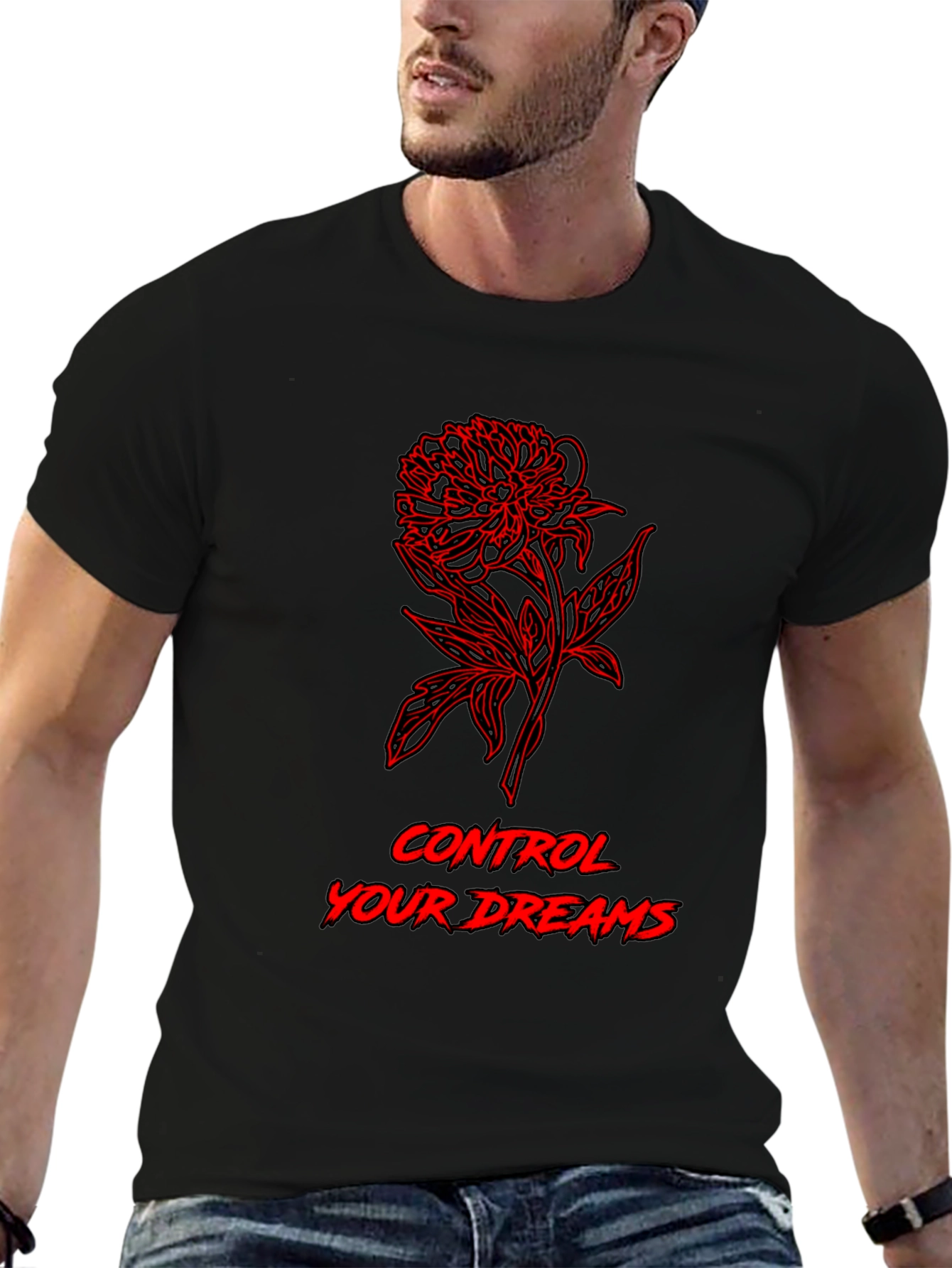 Floral Dream Control Graphic Tee - Black