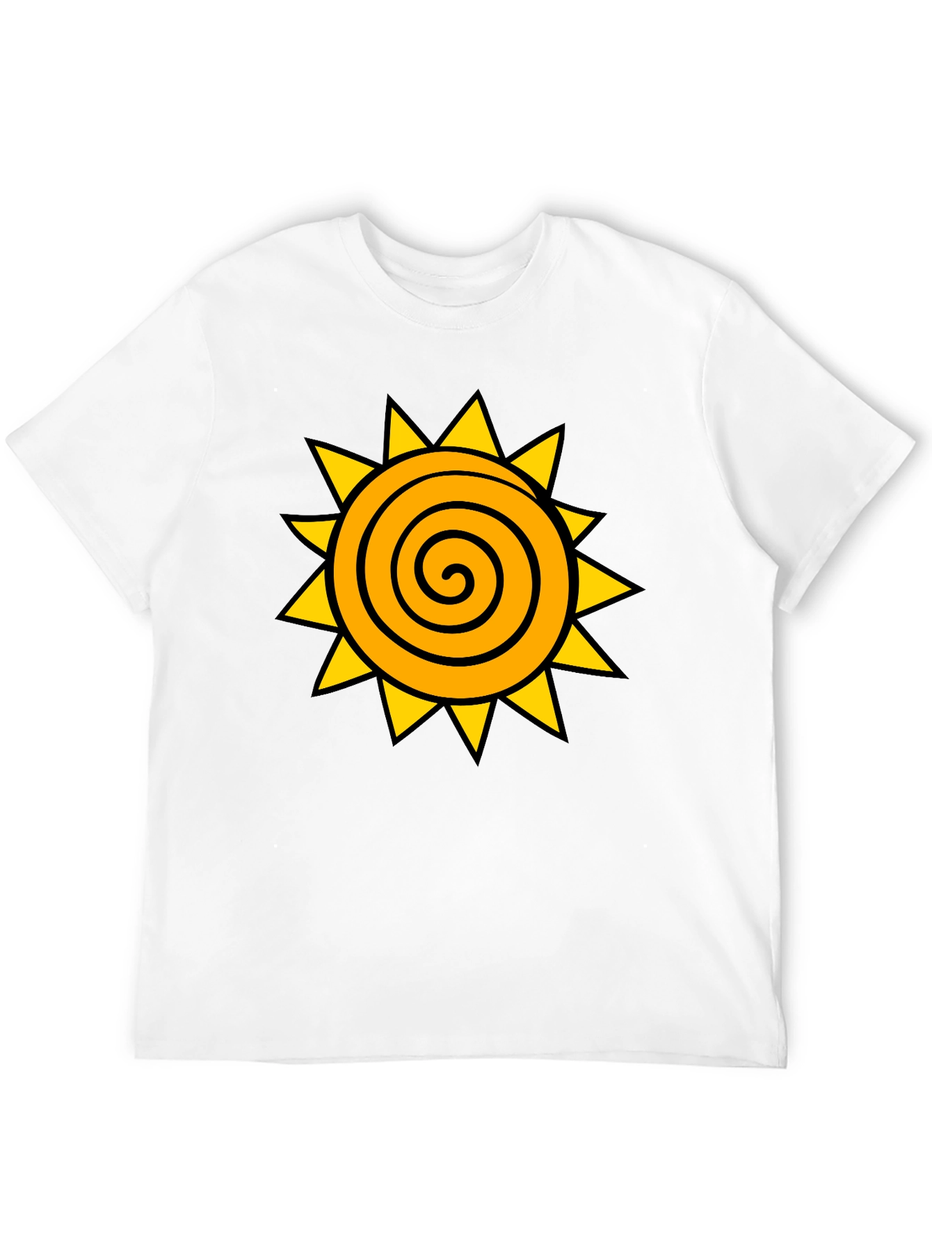 Spiral Sun Graphic Black T-Shirt