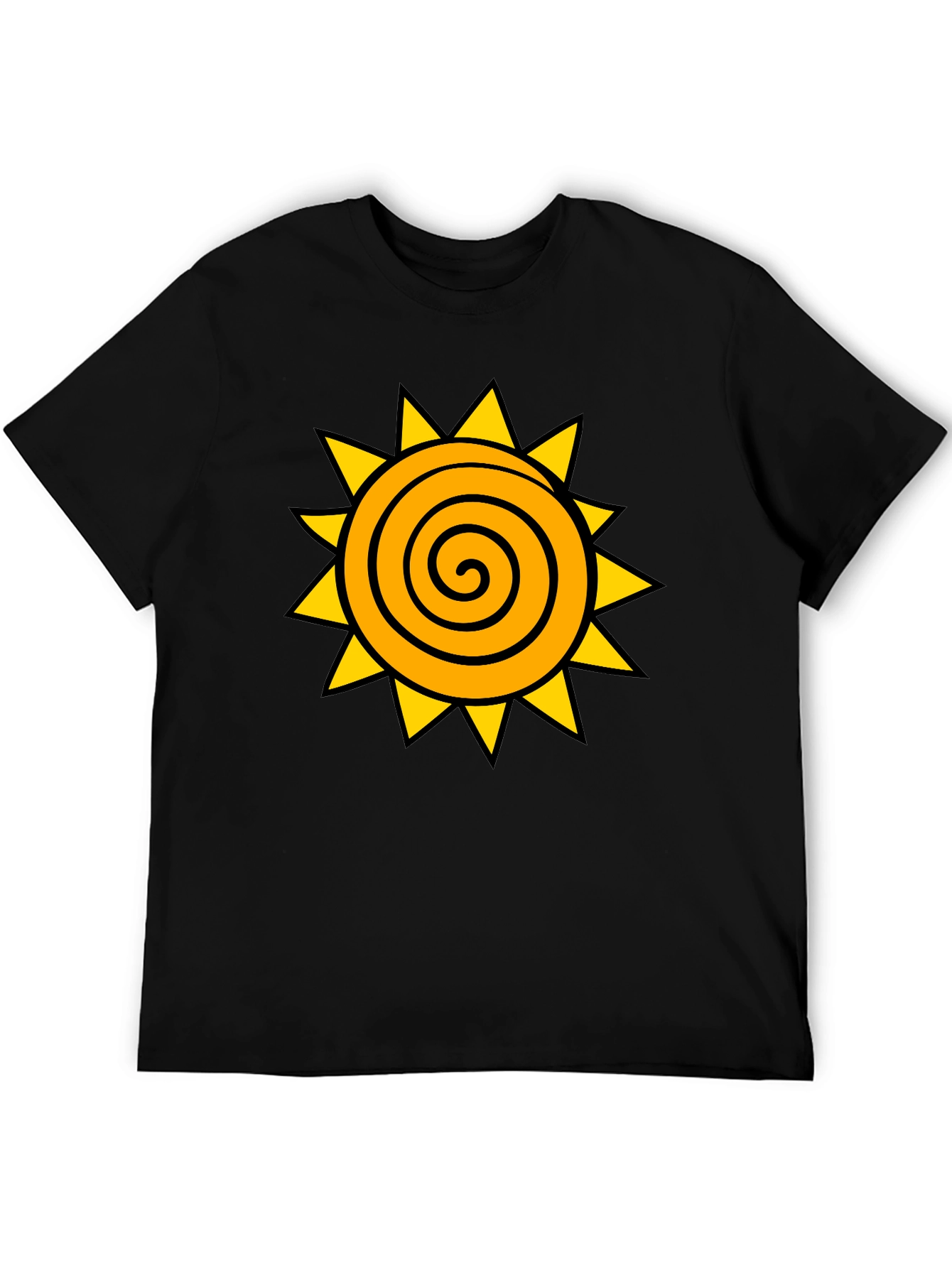 Spiral Sun Graphic Black T-Shirt