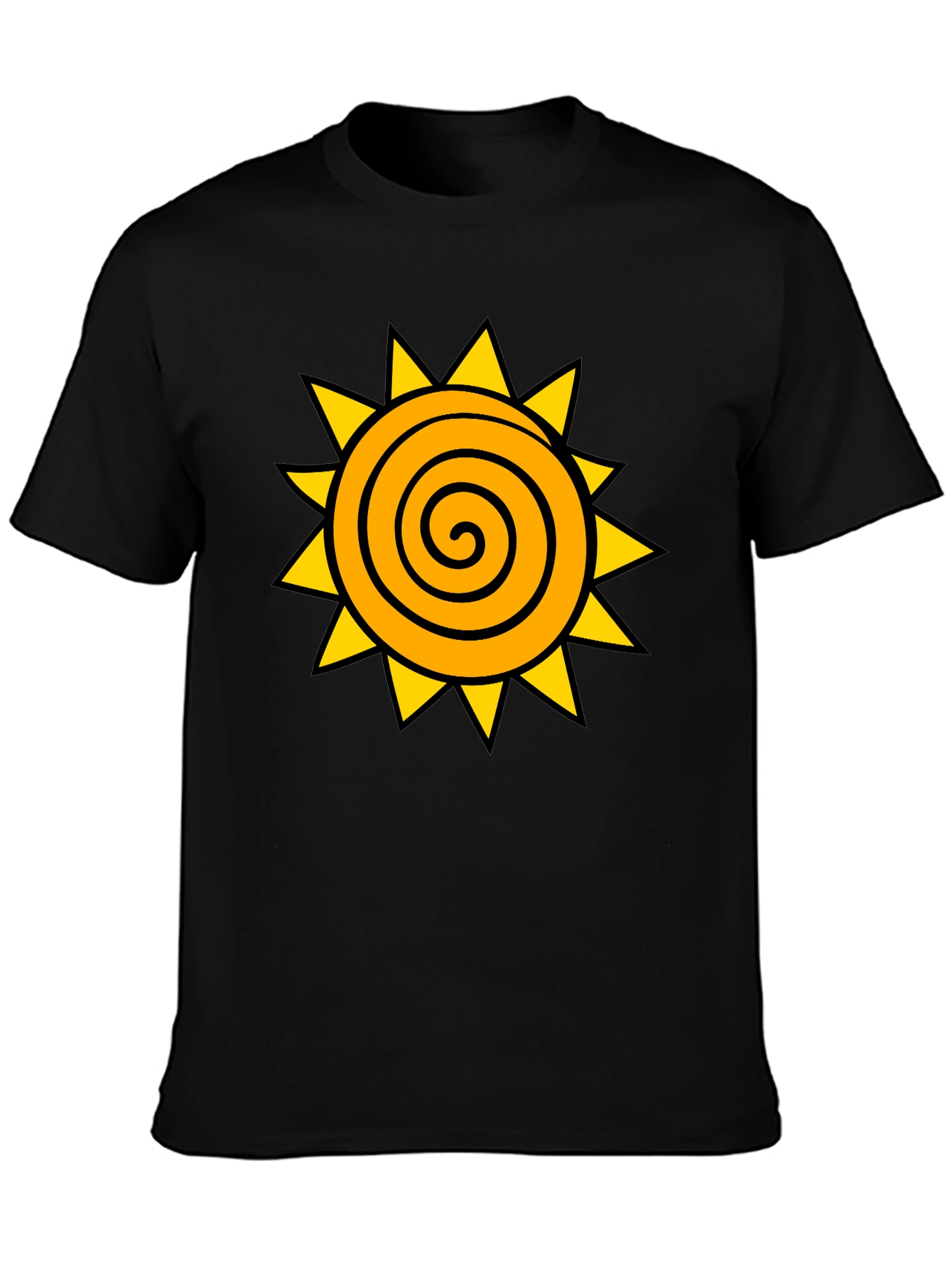 Spiral Sun Graphic Black T-Shirt