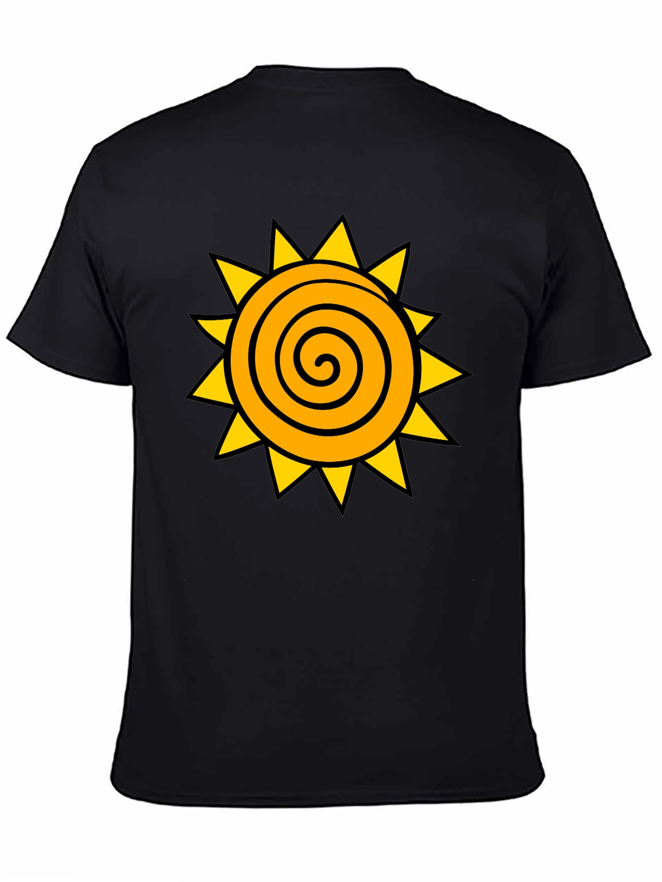 Spiral Sun Graphic Black T-Shirt