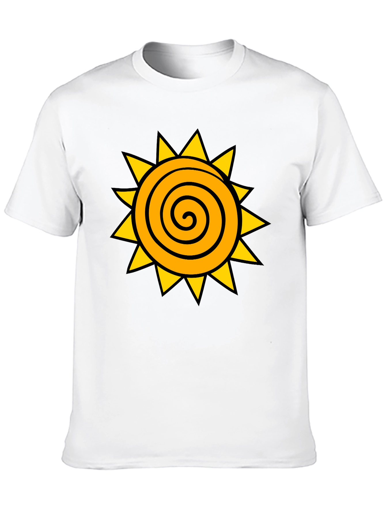Spiral Sun Graphic Black T-Shirt