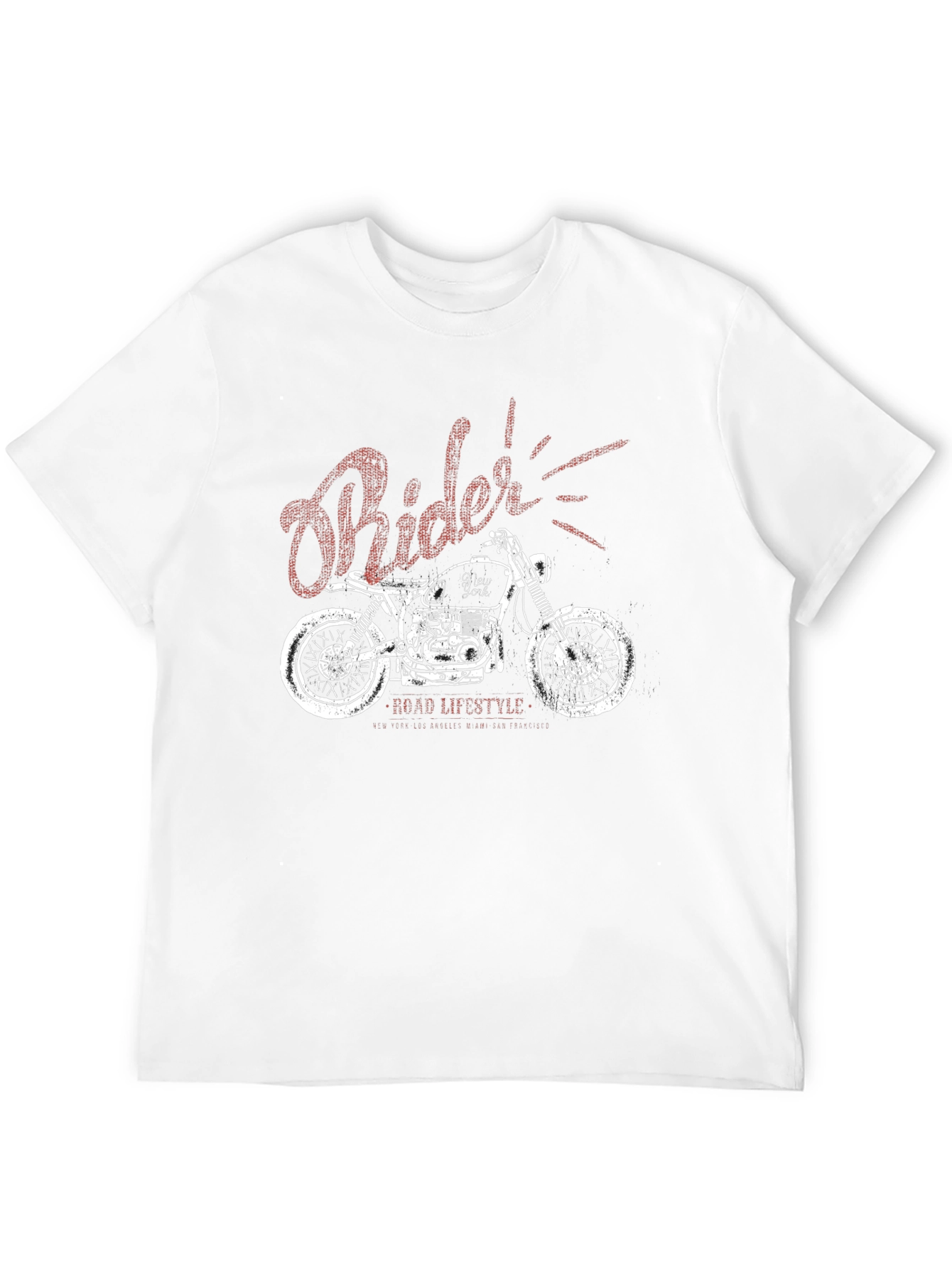 Rider Motorcycle Graphic Black T-Shirt
