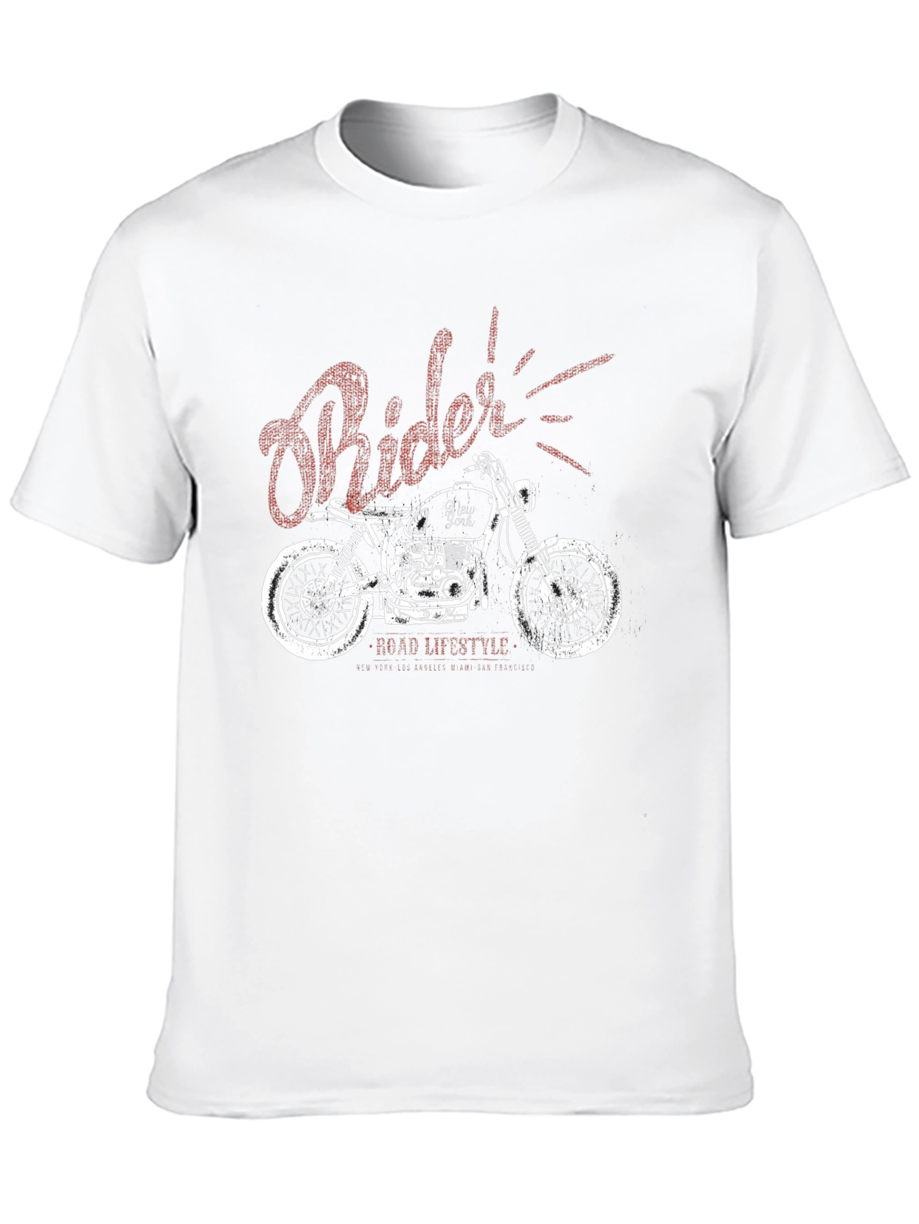 Rider Motorcycle Graphic Black T-Shirt