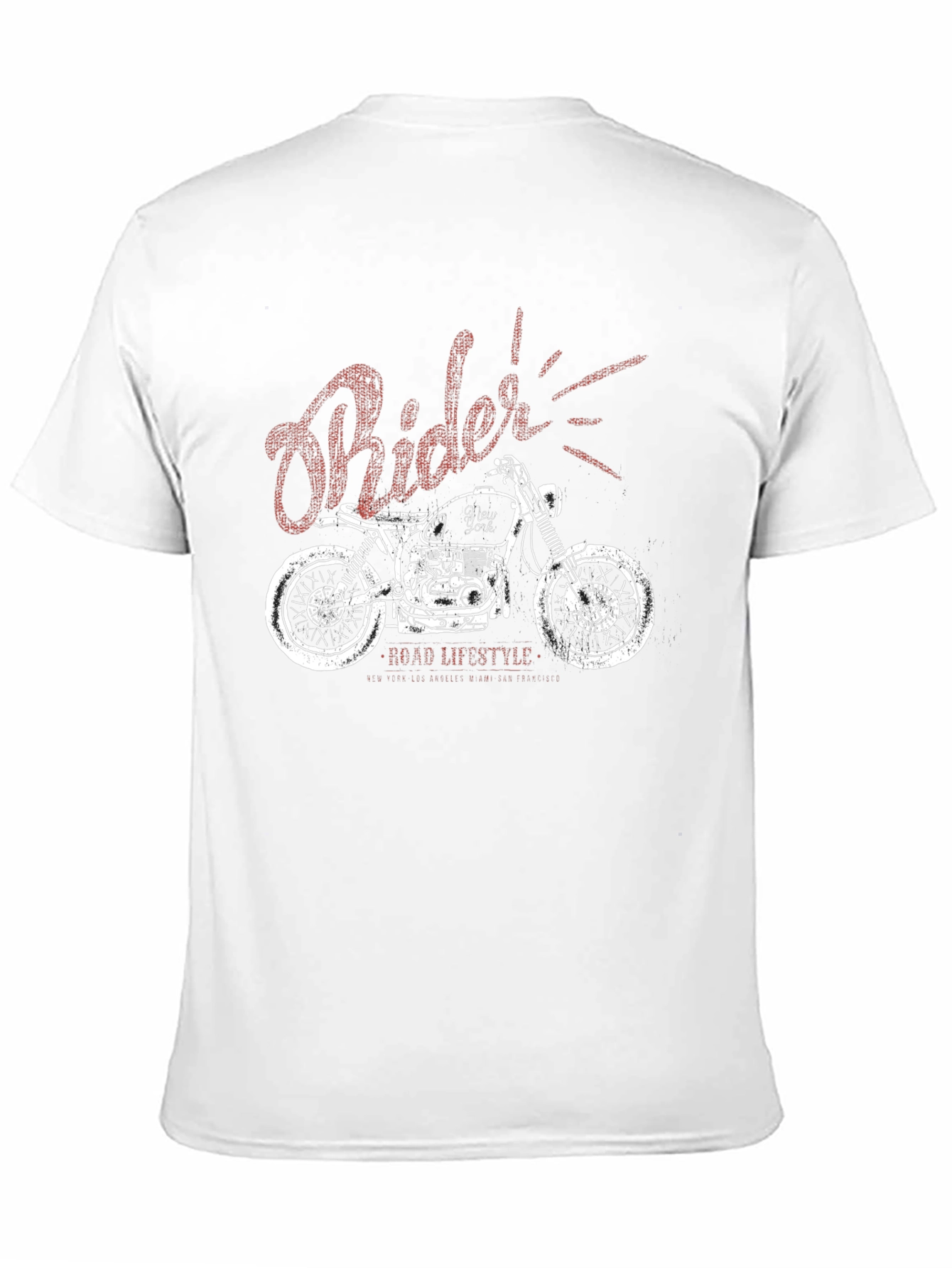 Rider Motorcycle Graphic Black T-Shirt