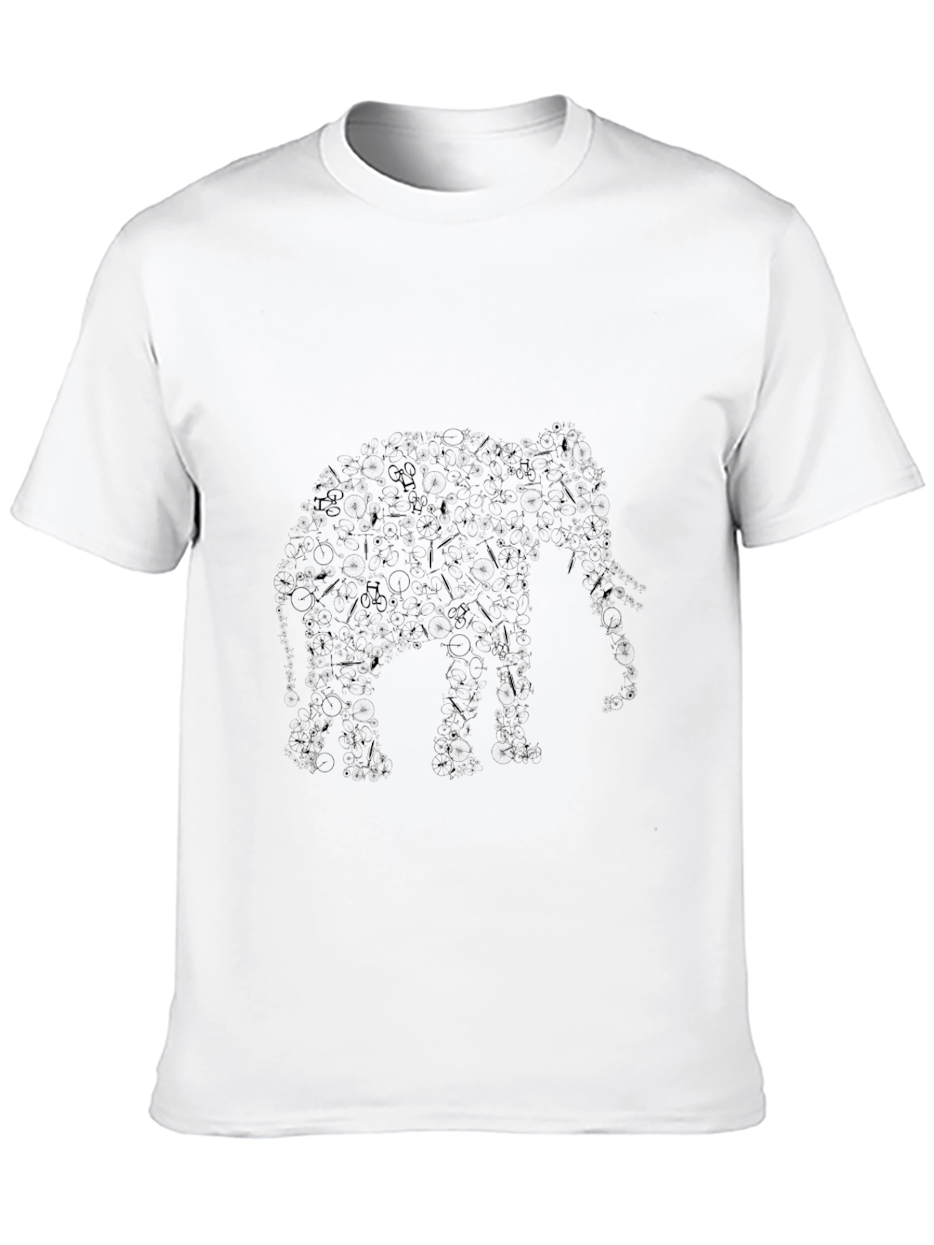 Elephant Art Print Black T-Shirt