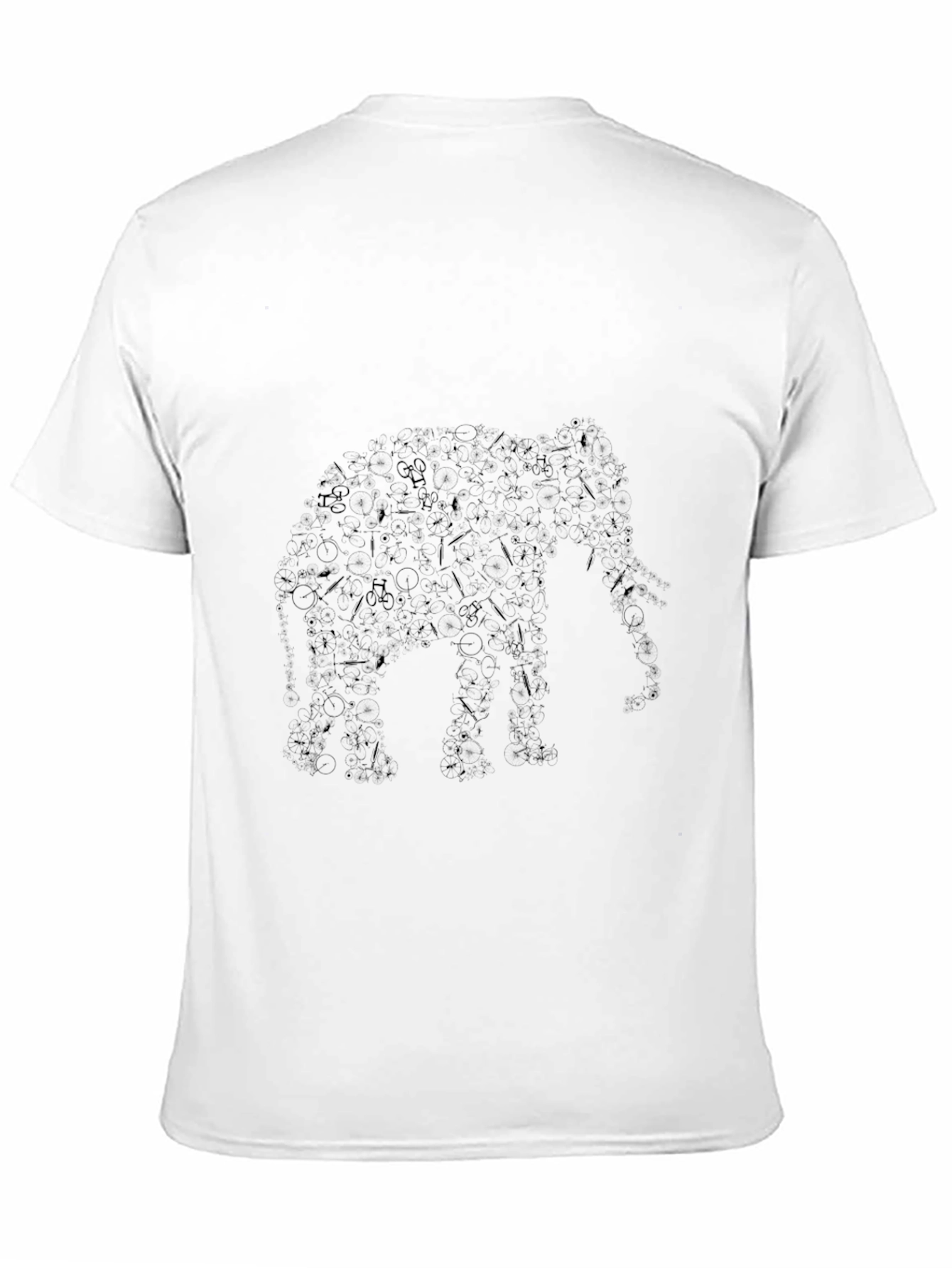Elephant Art Print Black T-Shirt