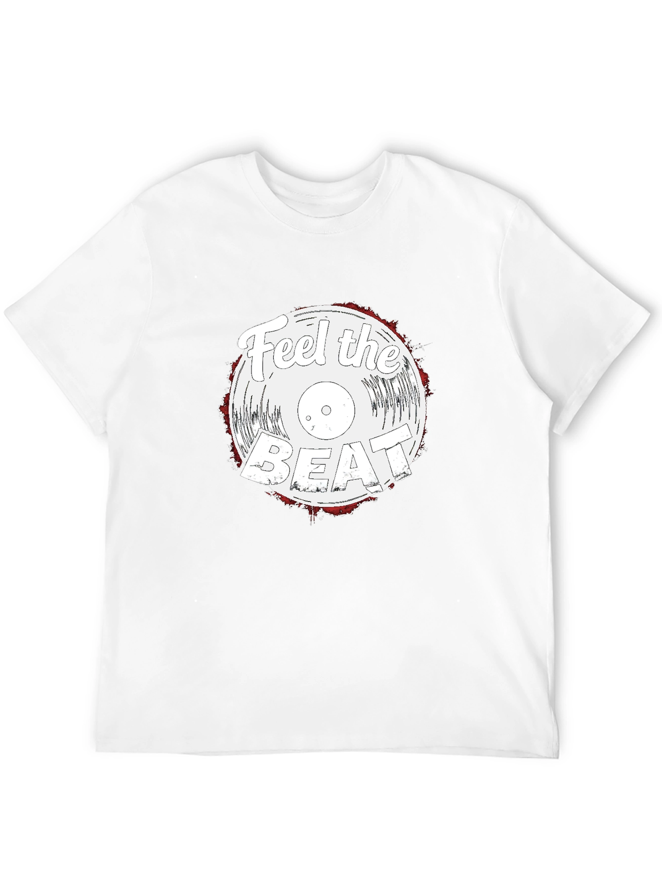 Feel the Beat Vinyl Graphic T-Shirt - Black