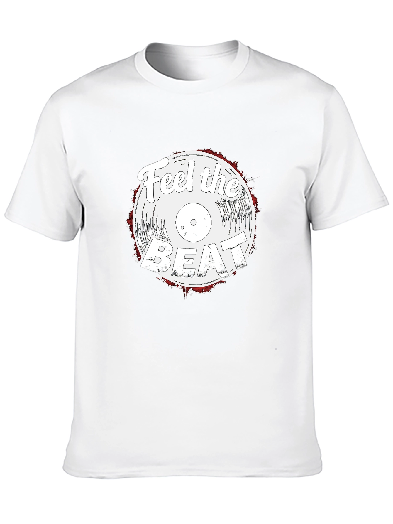 Feel the Beat Vinyl Graphic T-Shirt - Black