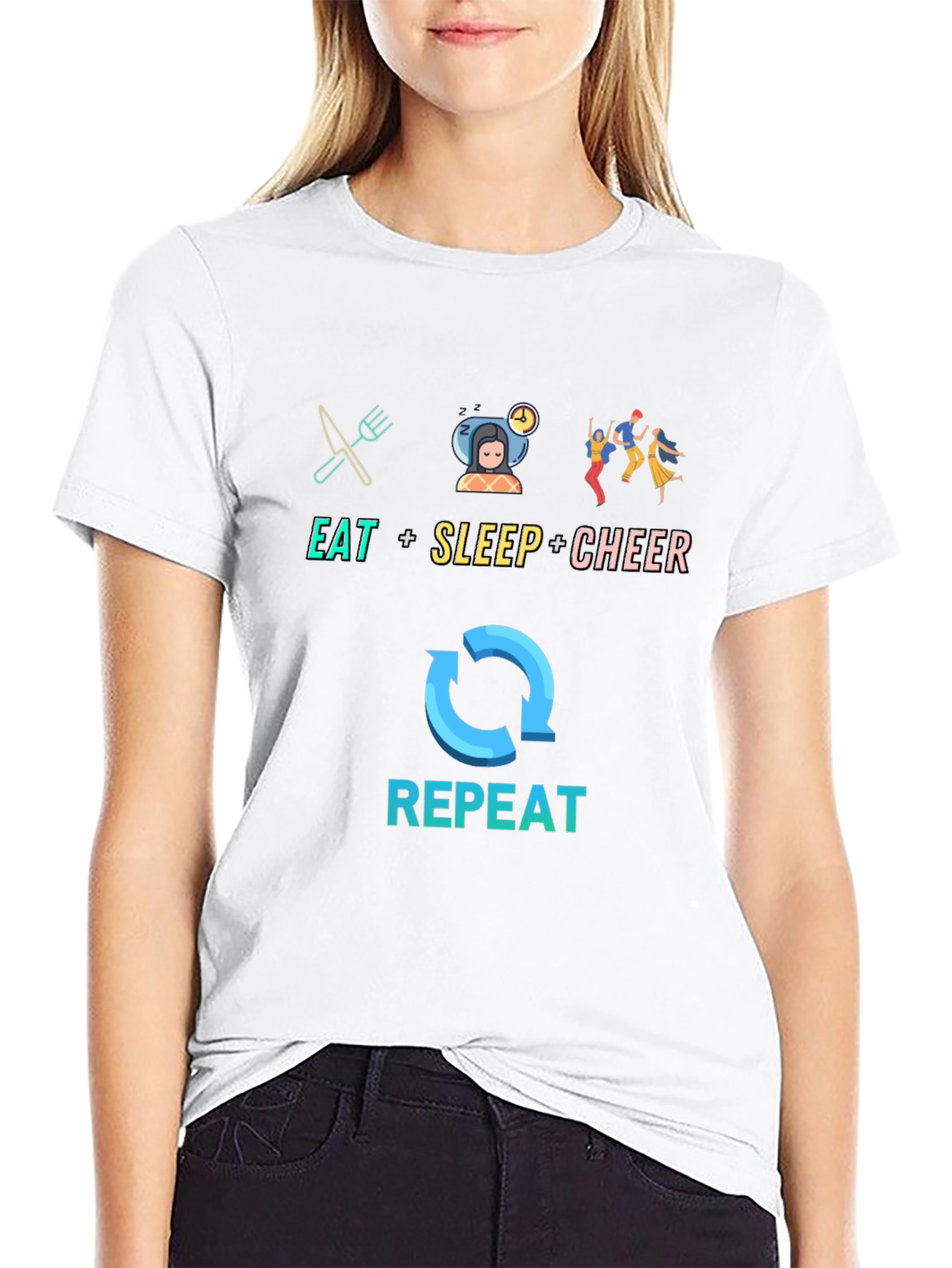 Eat Sleep Cheer Repeat T-Shirt