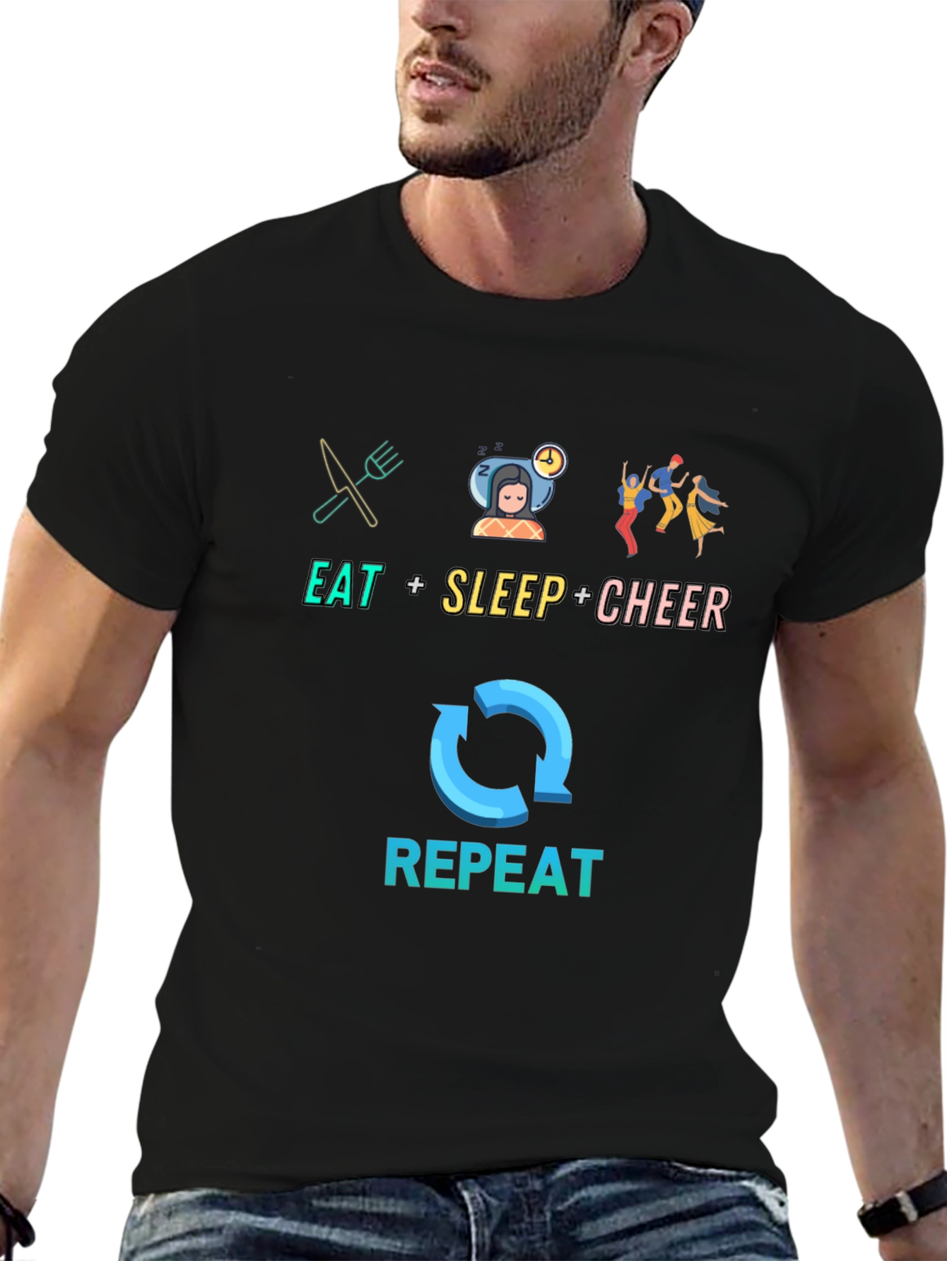 Eat Sleep Cheer Repeat T-Shirt
