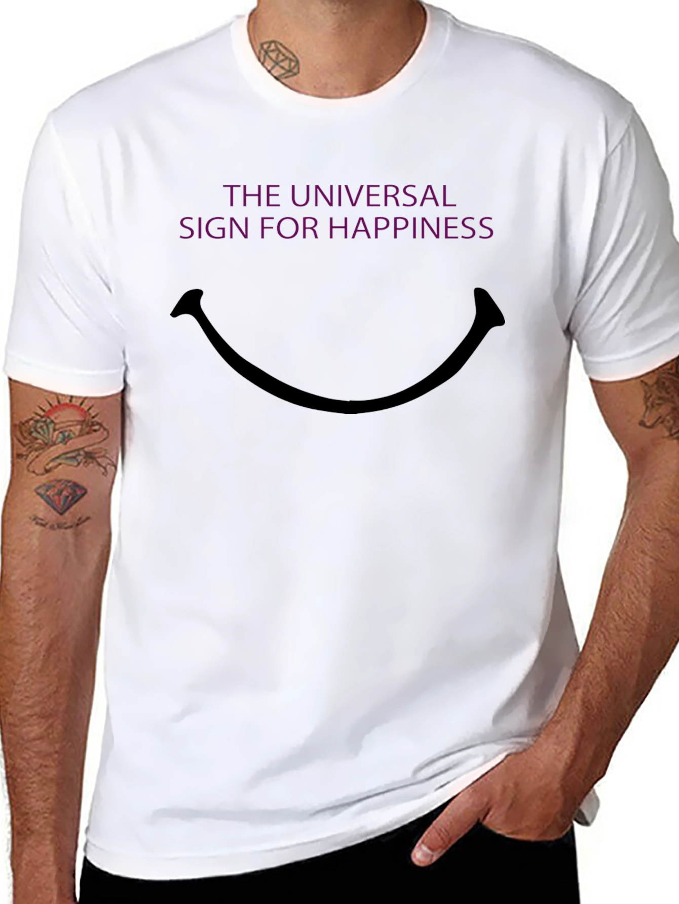 Universal Happiness Graphic T-Shirt - Black