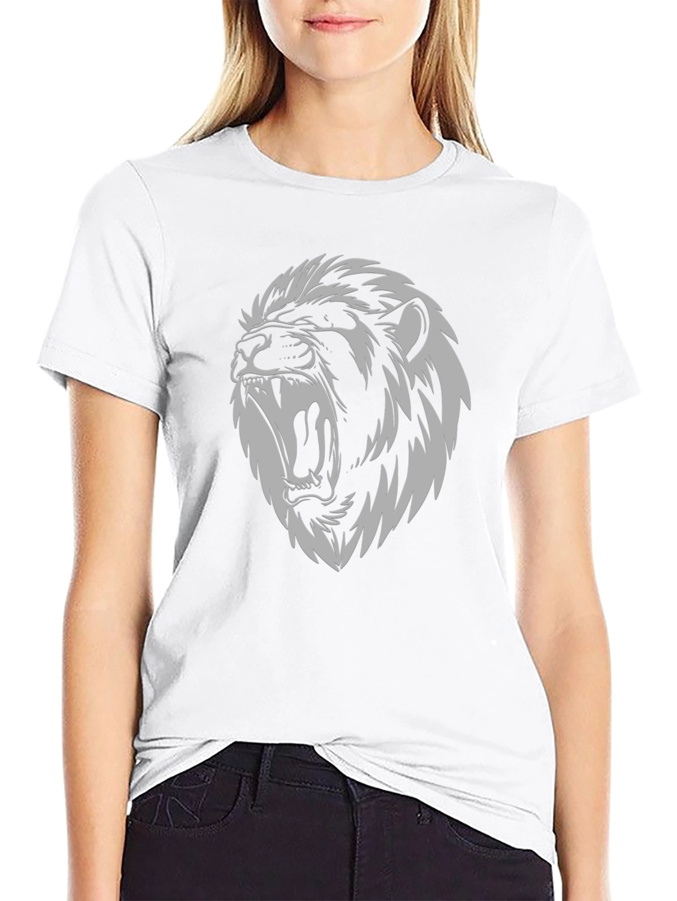 Lion Graphic Black Tee Shirt