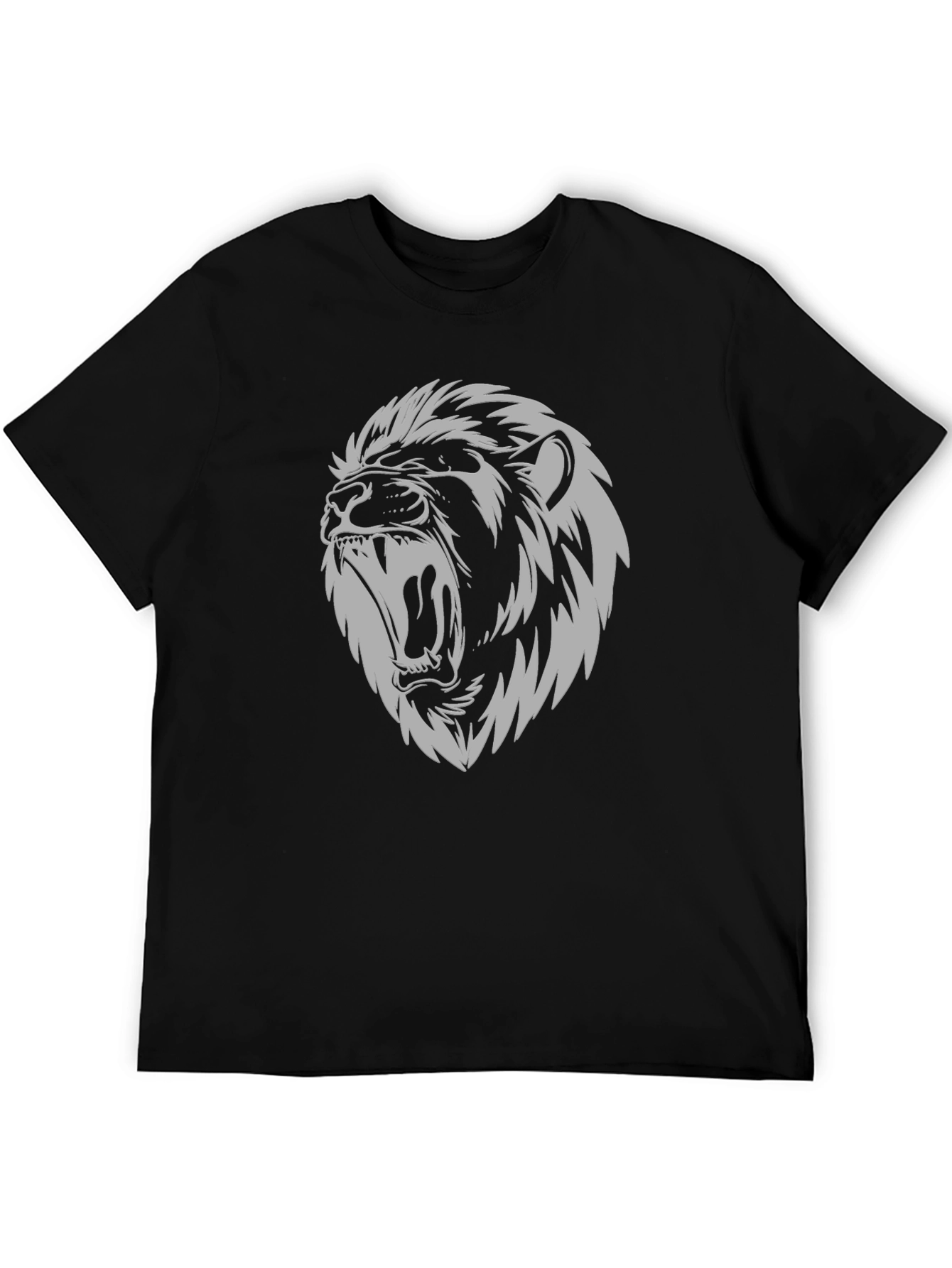 Lion Graphic Black Tee Shirt