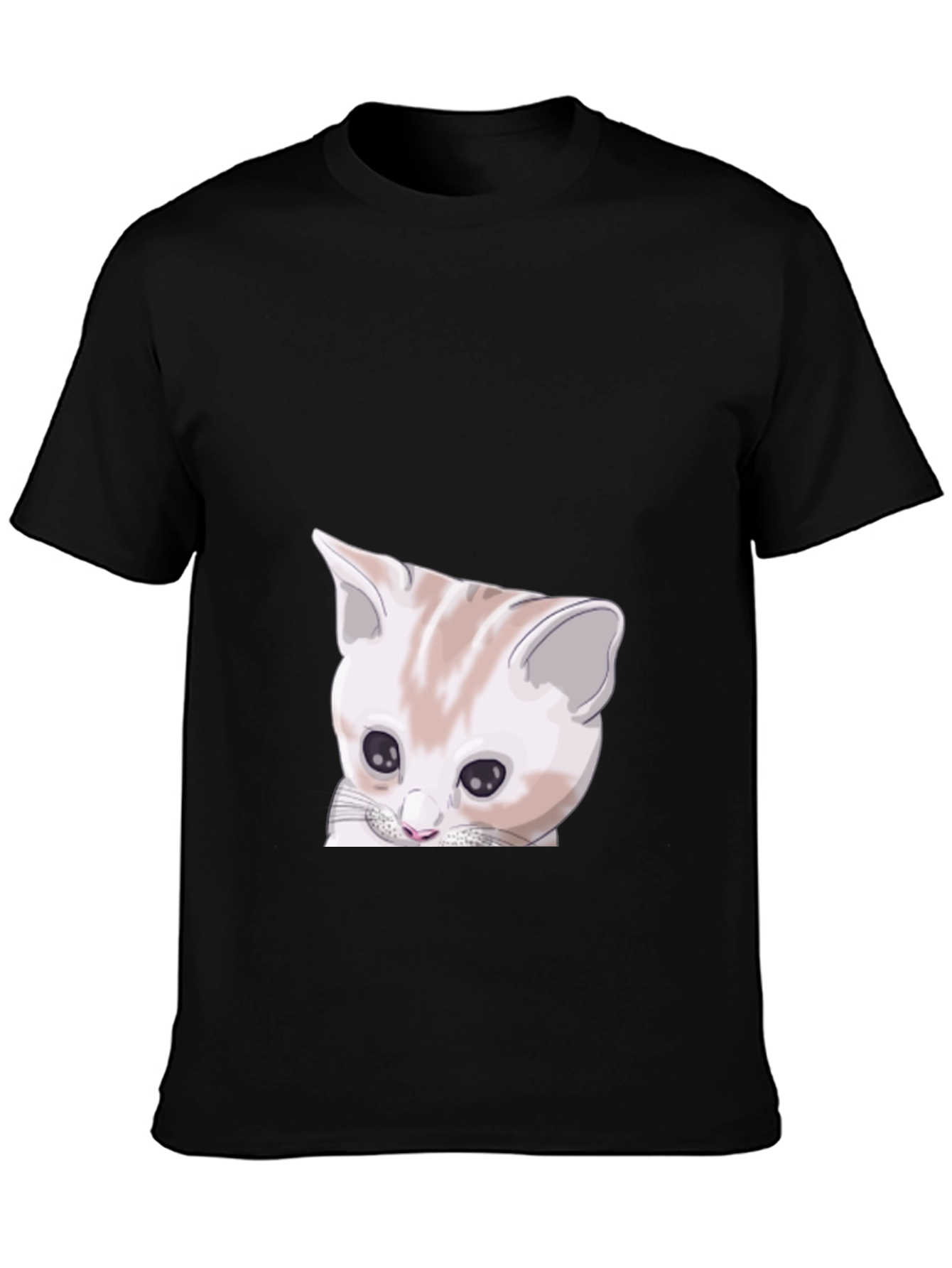 Cute Cat Graphic Black T-Shirt