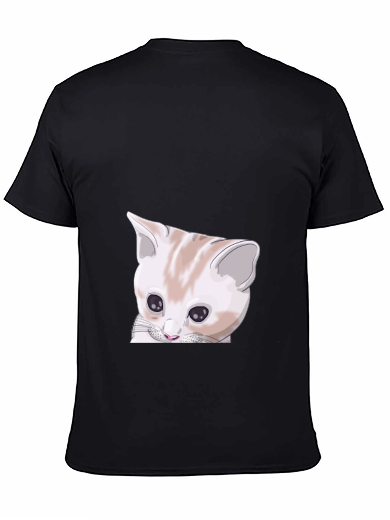 Cute Cat Graphic Black T-Shirt