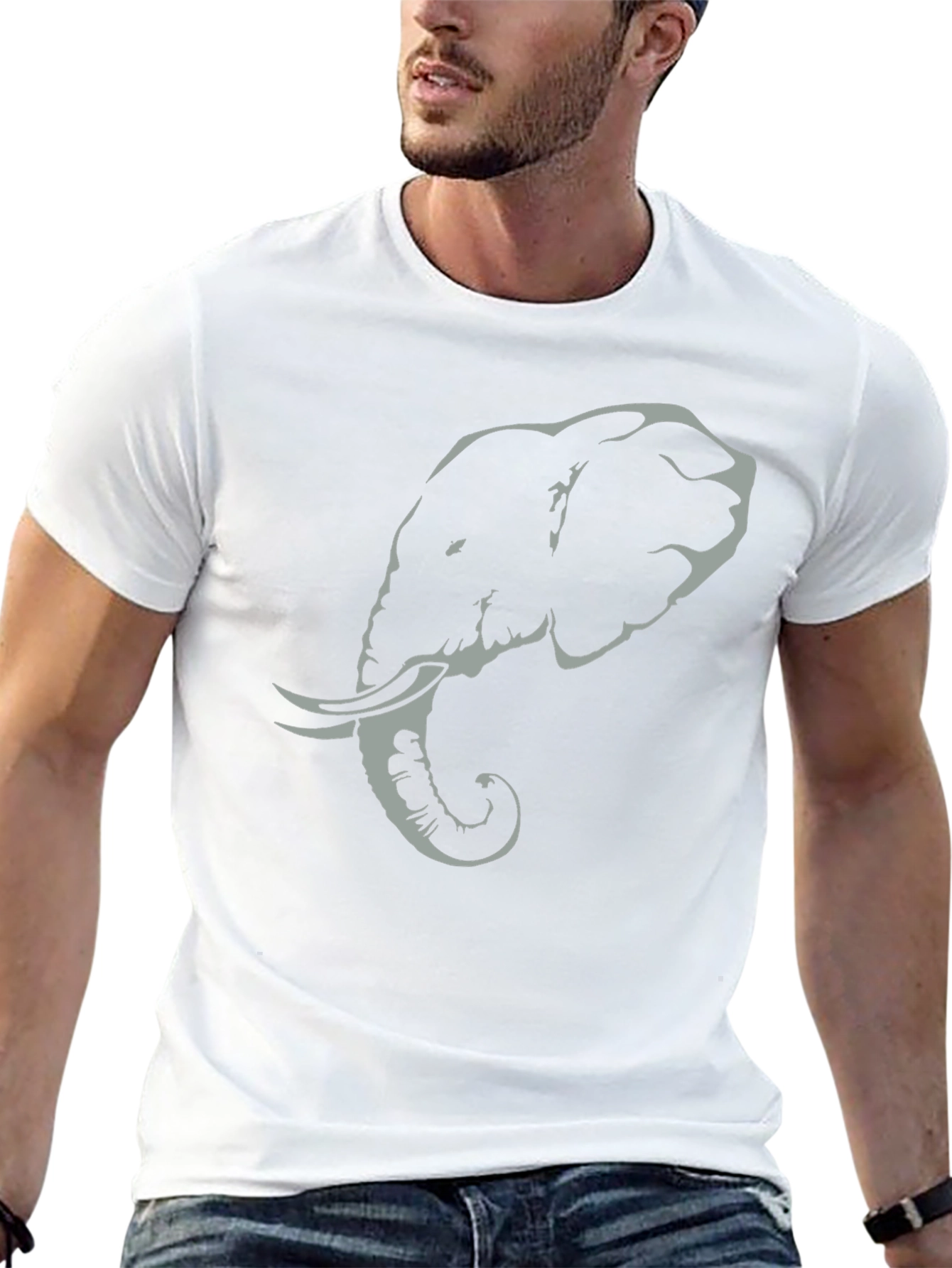Elephant Graphic Tee - Stylish Black Cotton T-Shirt