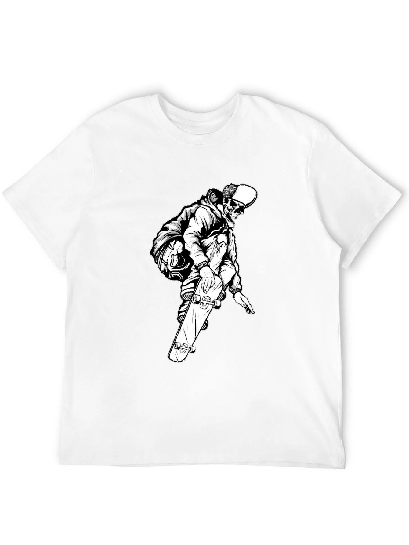 Skeleton Skater Black Graphic Tee