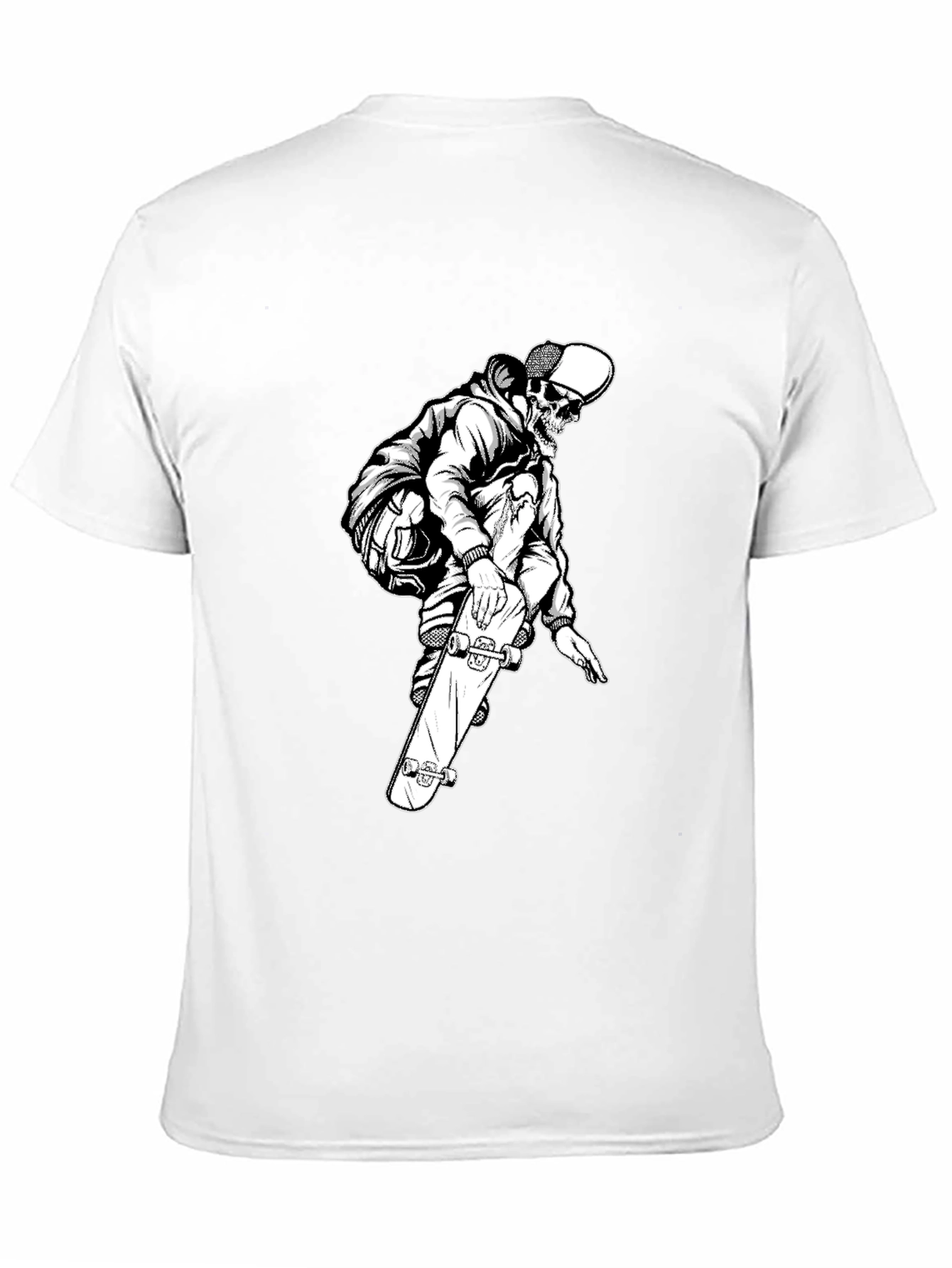 Skeleton Skater Black Graphic Tee