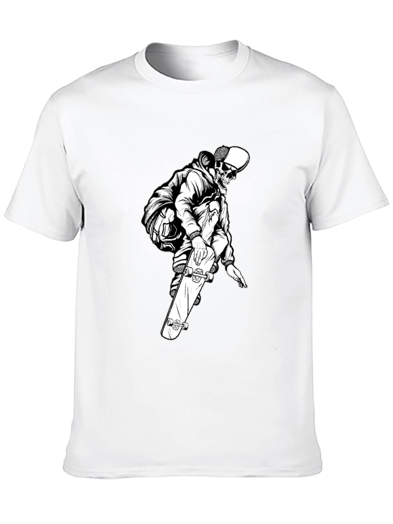 Skeleton Skater Black Graphic Tee