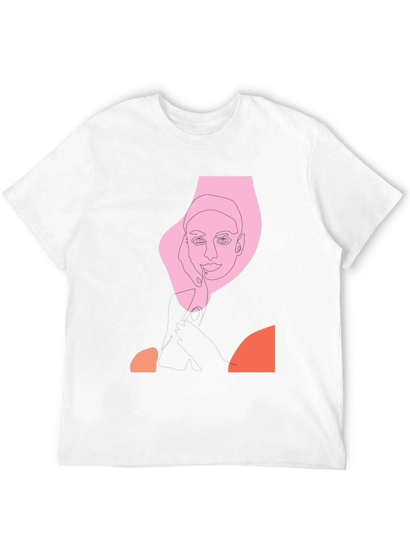Abstract Line Art Graphic Tee - Black