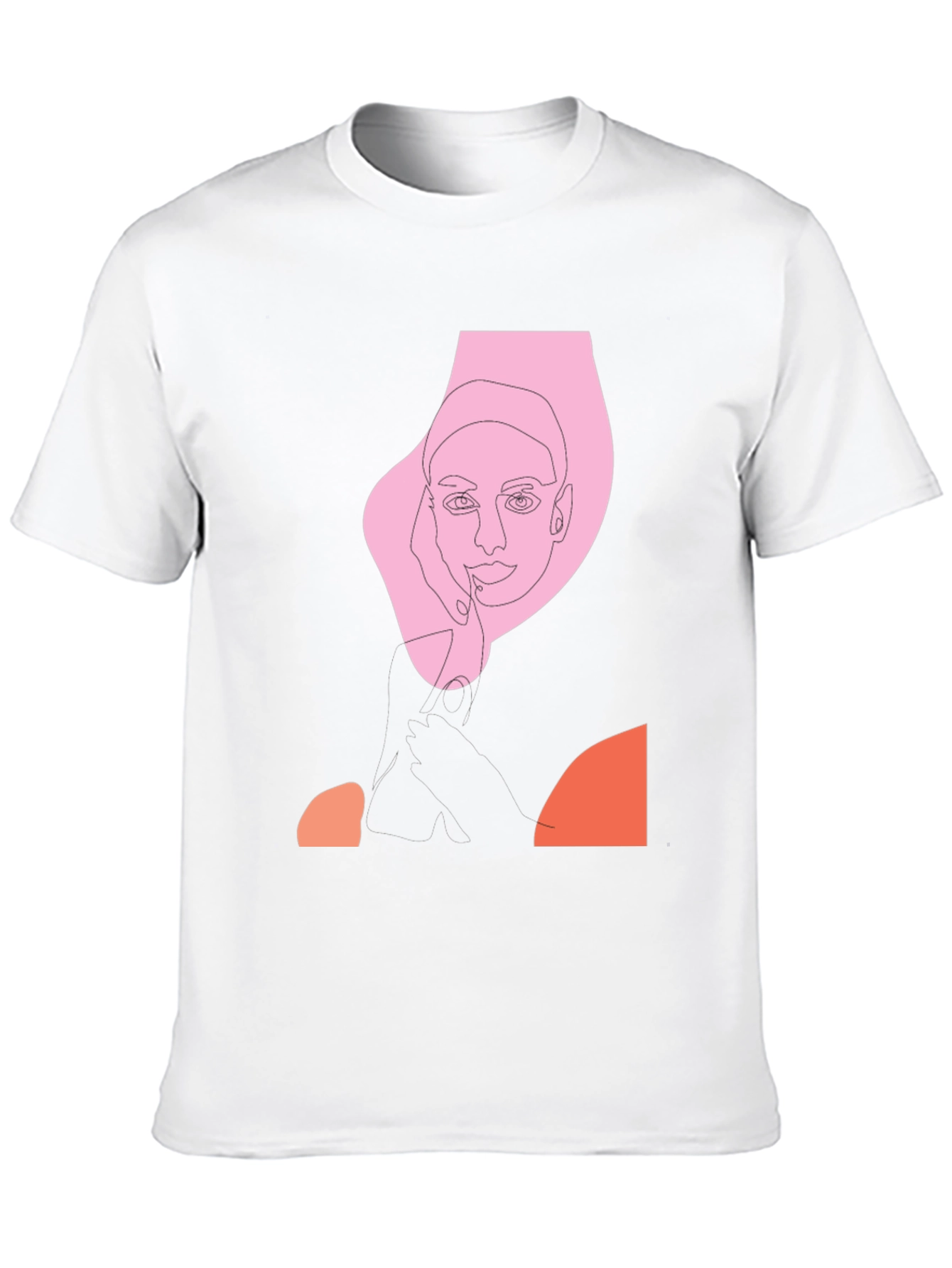 Abstract Line Art Graphic Tee - Black