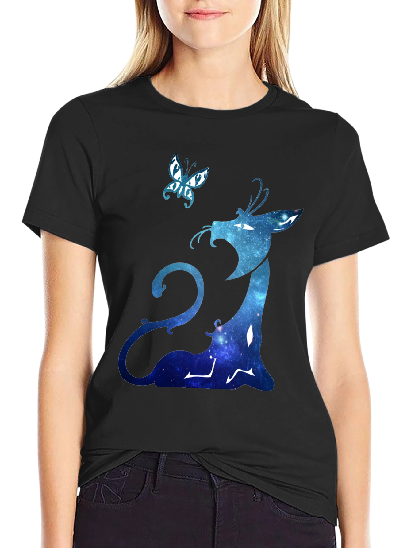 Galaxy Dragon Graphic Black Tee