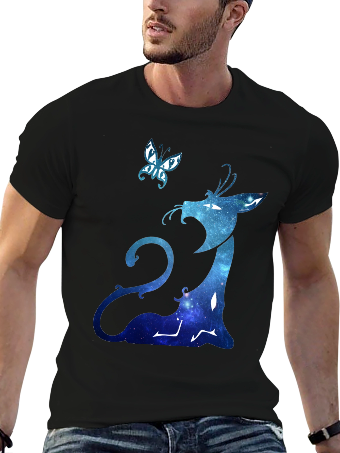 Galaxy Dragon Graphic Black Tee