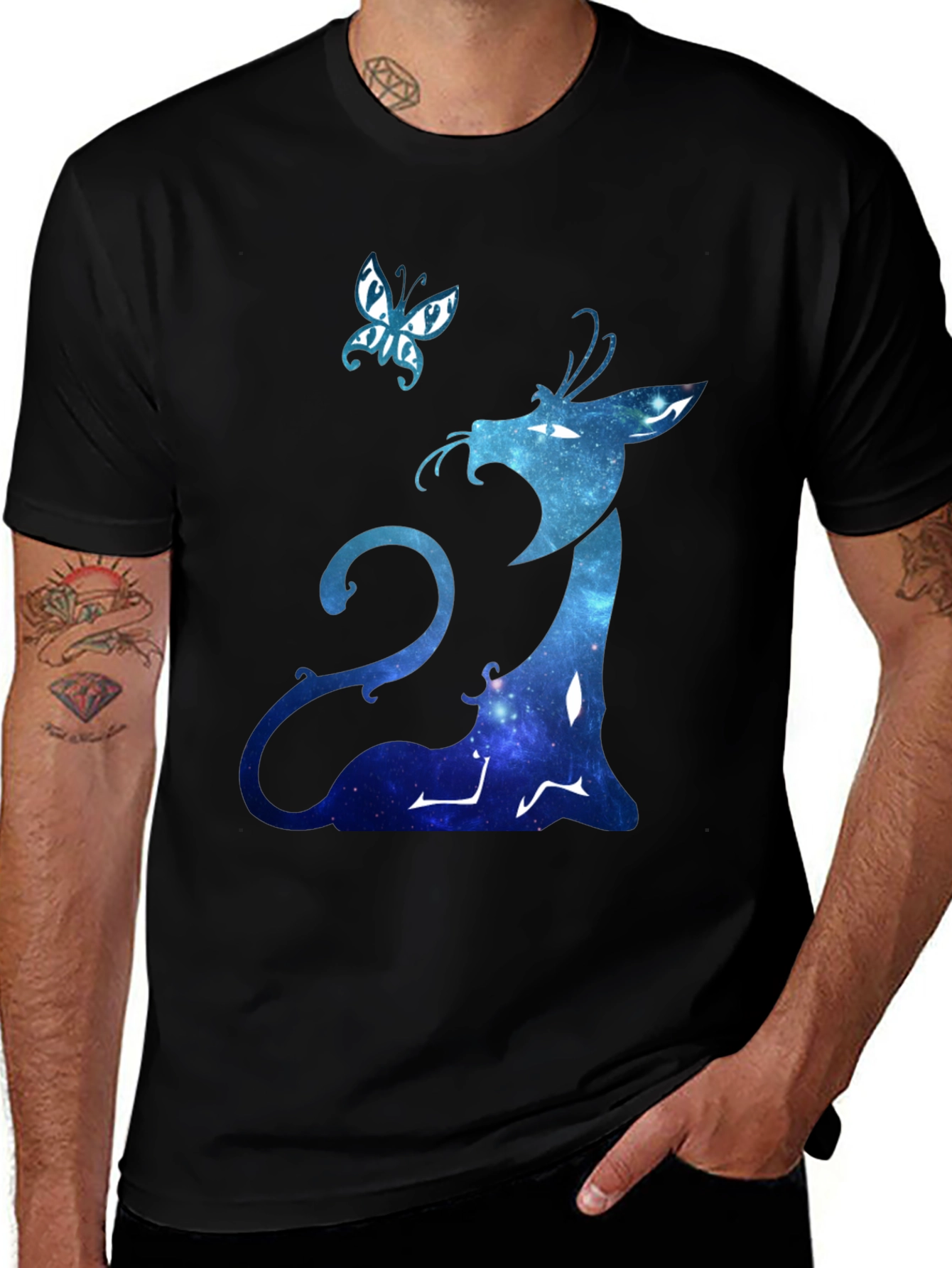 Galaxy Dragon Graphic Black Tee