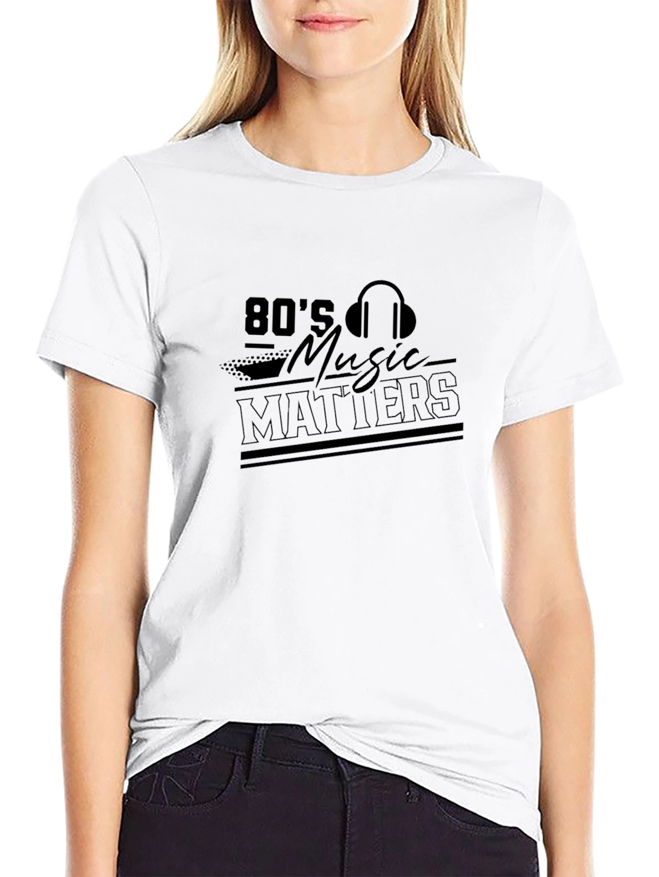 80s Music Matters Black T-Shirt