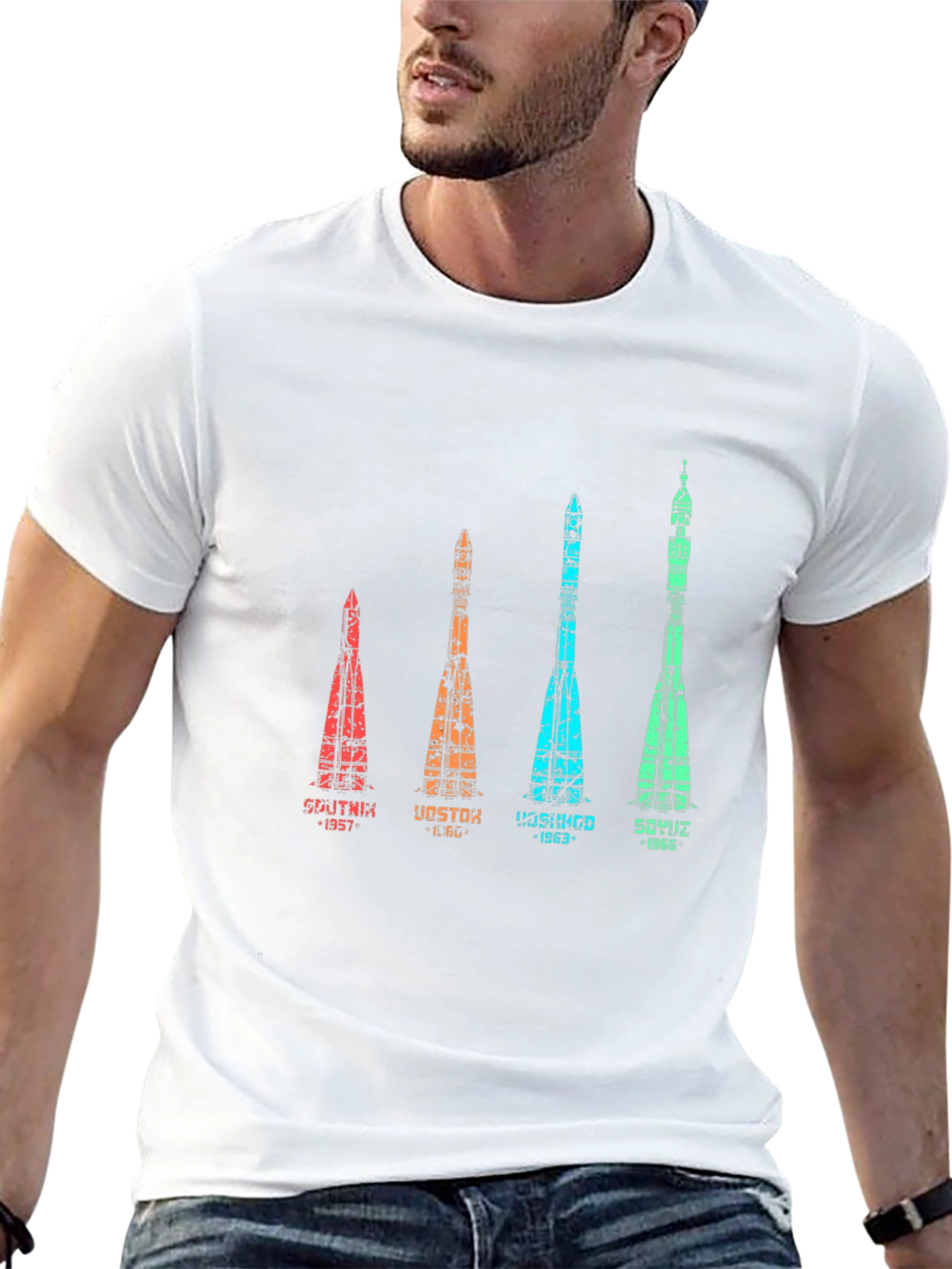 Retro Space Rocket Evolution T-Shirt