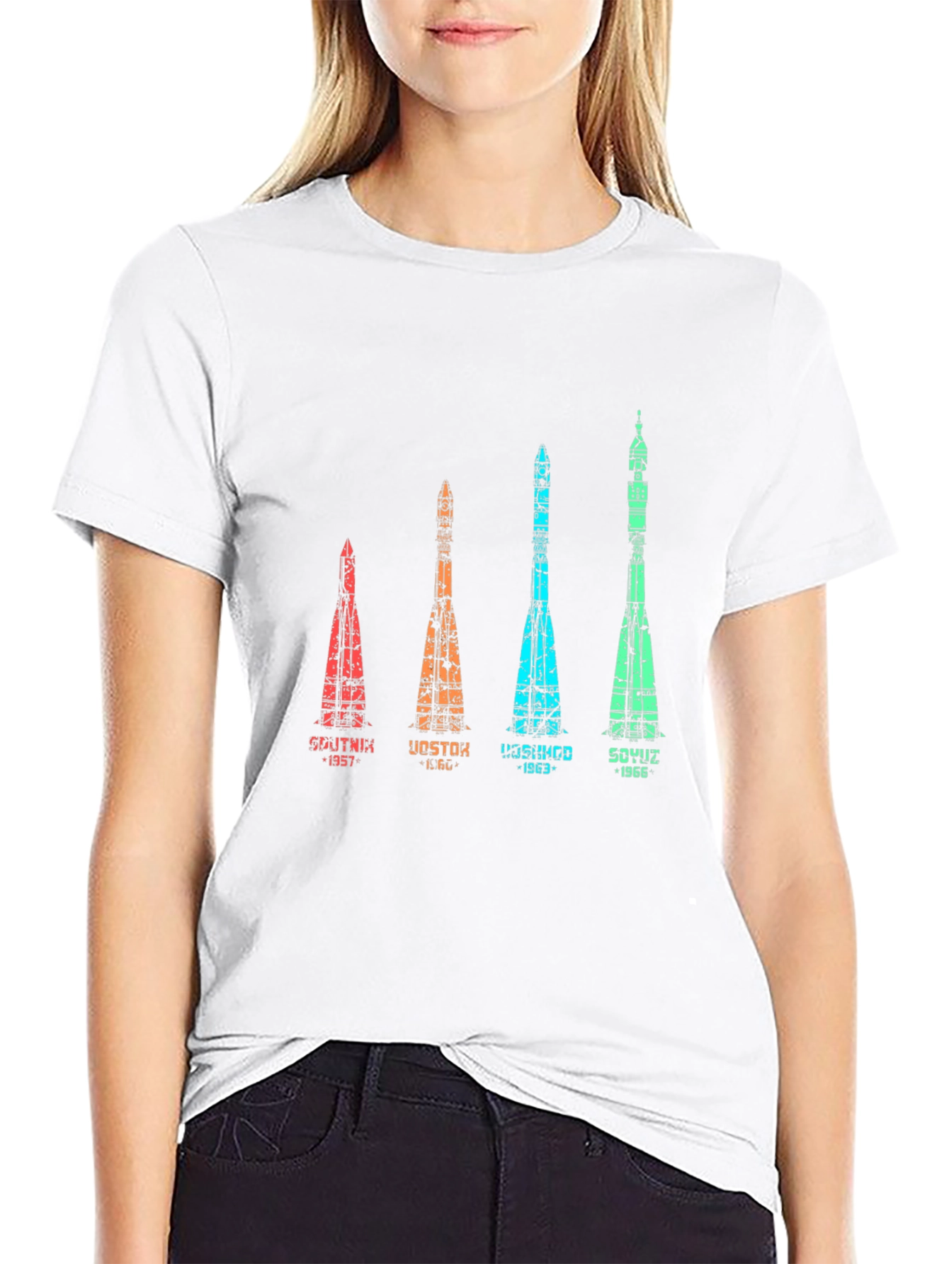 Retro Space Rocket Evolution T-Shirt
