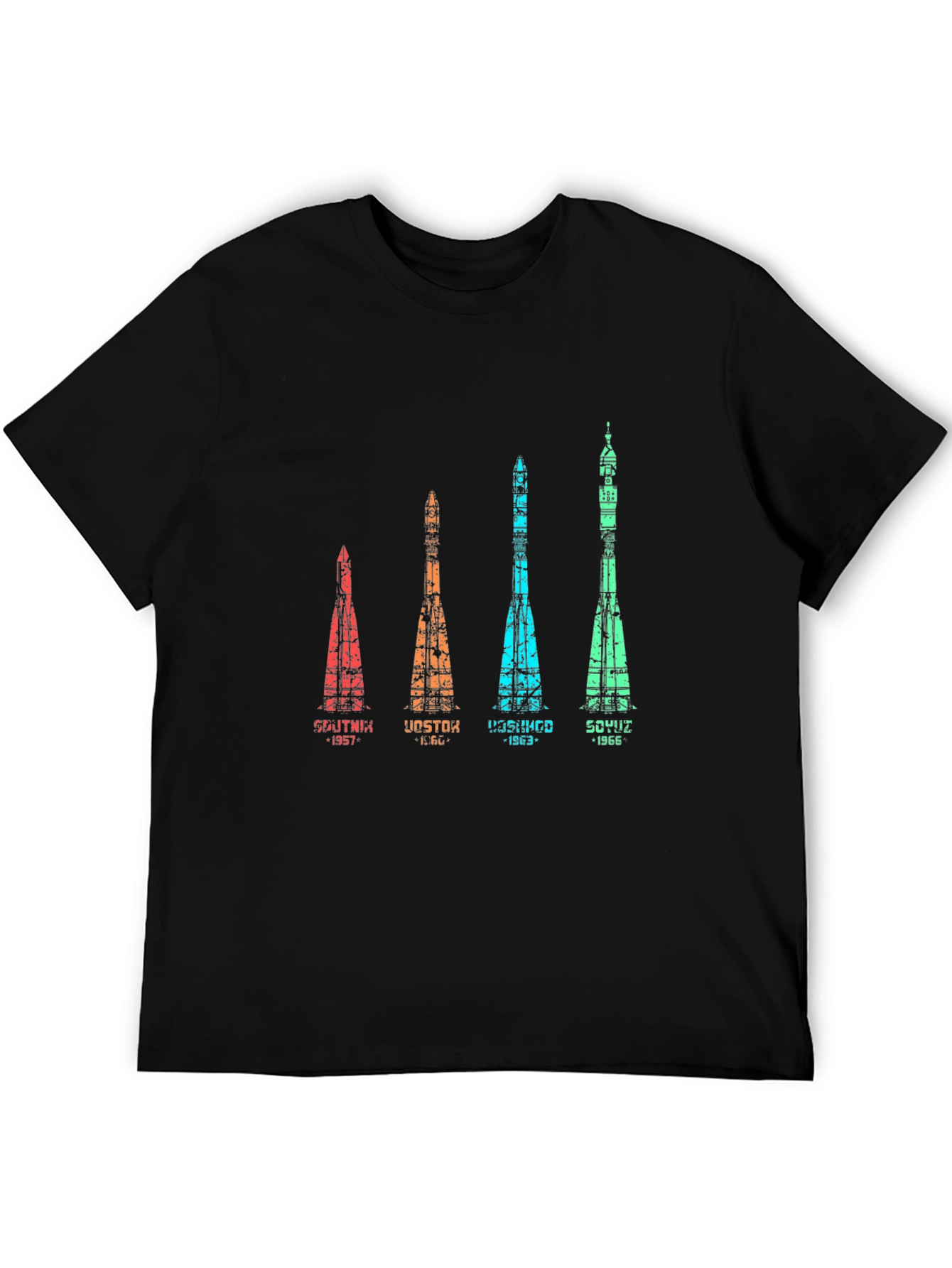 Retro Space Rocket Evolution T-Shirt