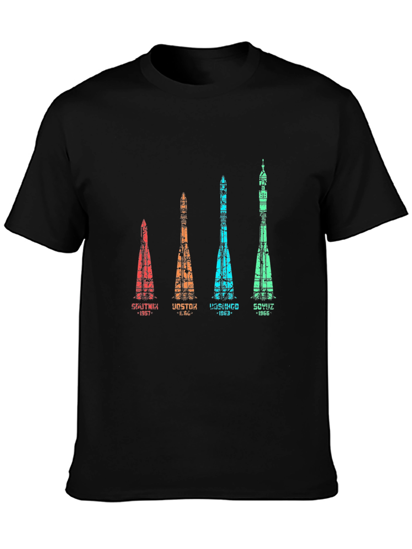 Retro Space Rocket Evolution T-Shirt