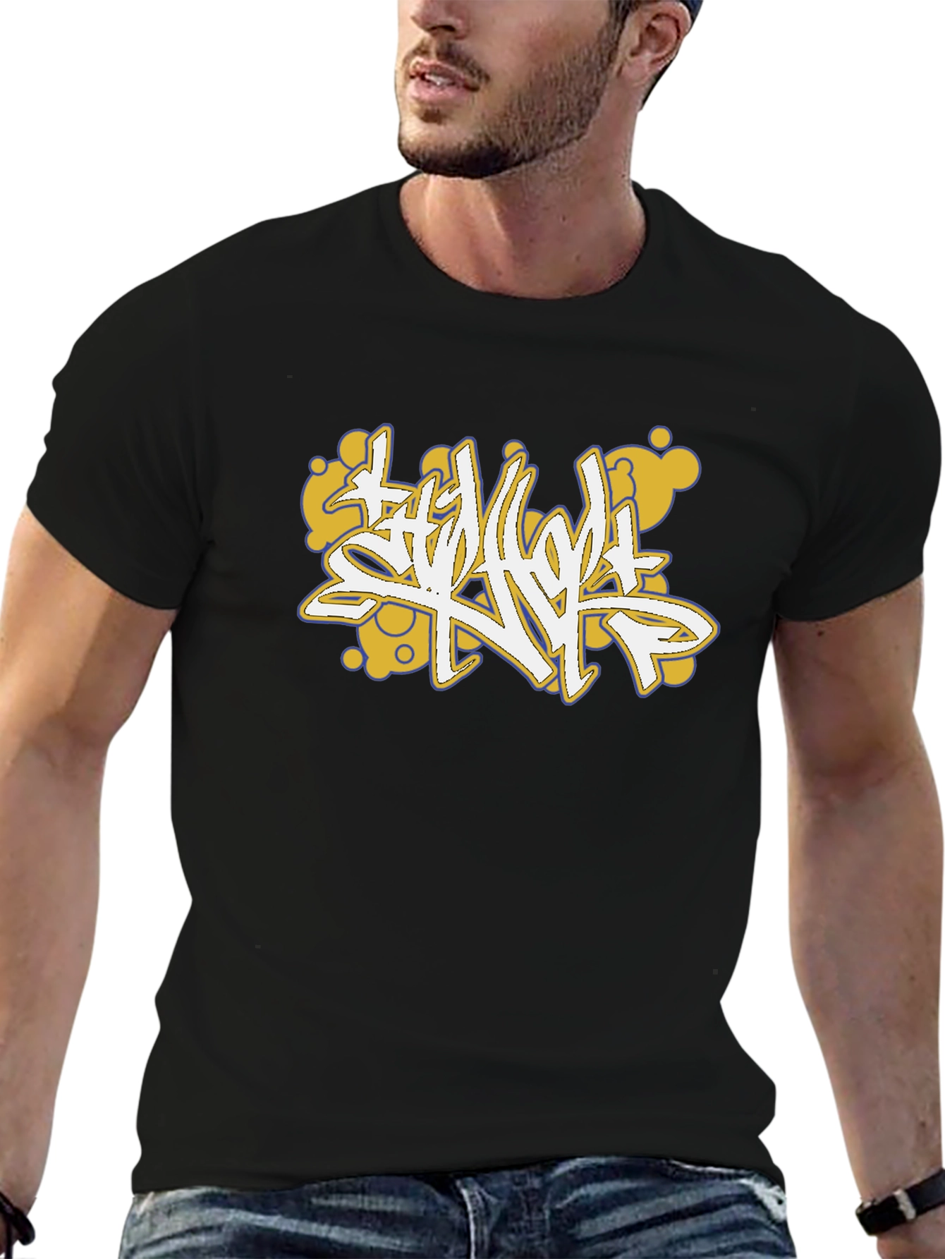 Graffiti Art Black Cotton Tee